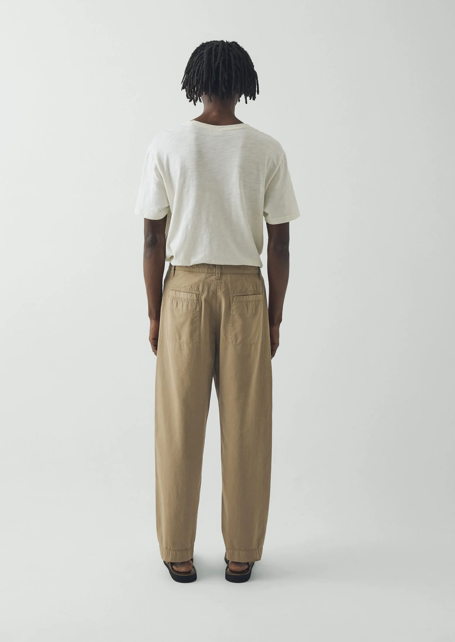 Otto Pleated Cotton Twill Trousers | Oyster - Image 3