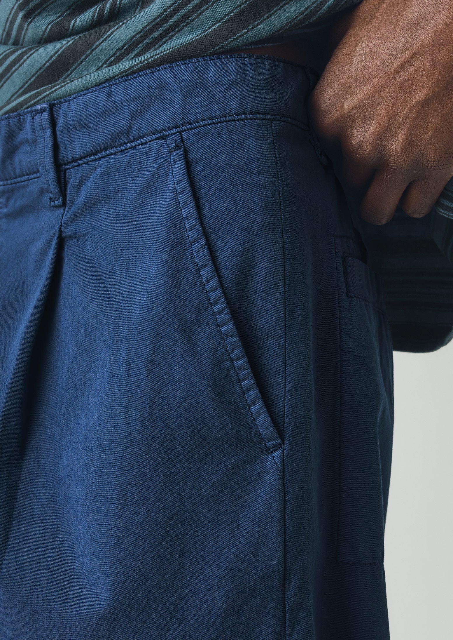 Otto Pleated Cotton Twill Trousers | Smoke Blue - Image 3