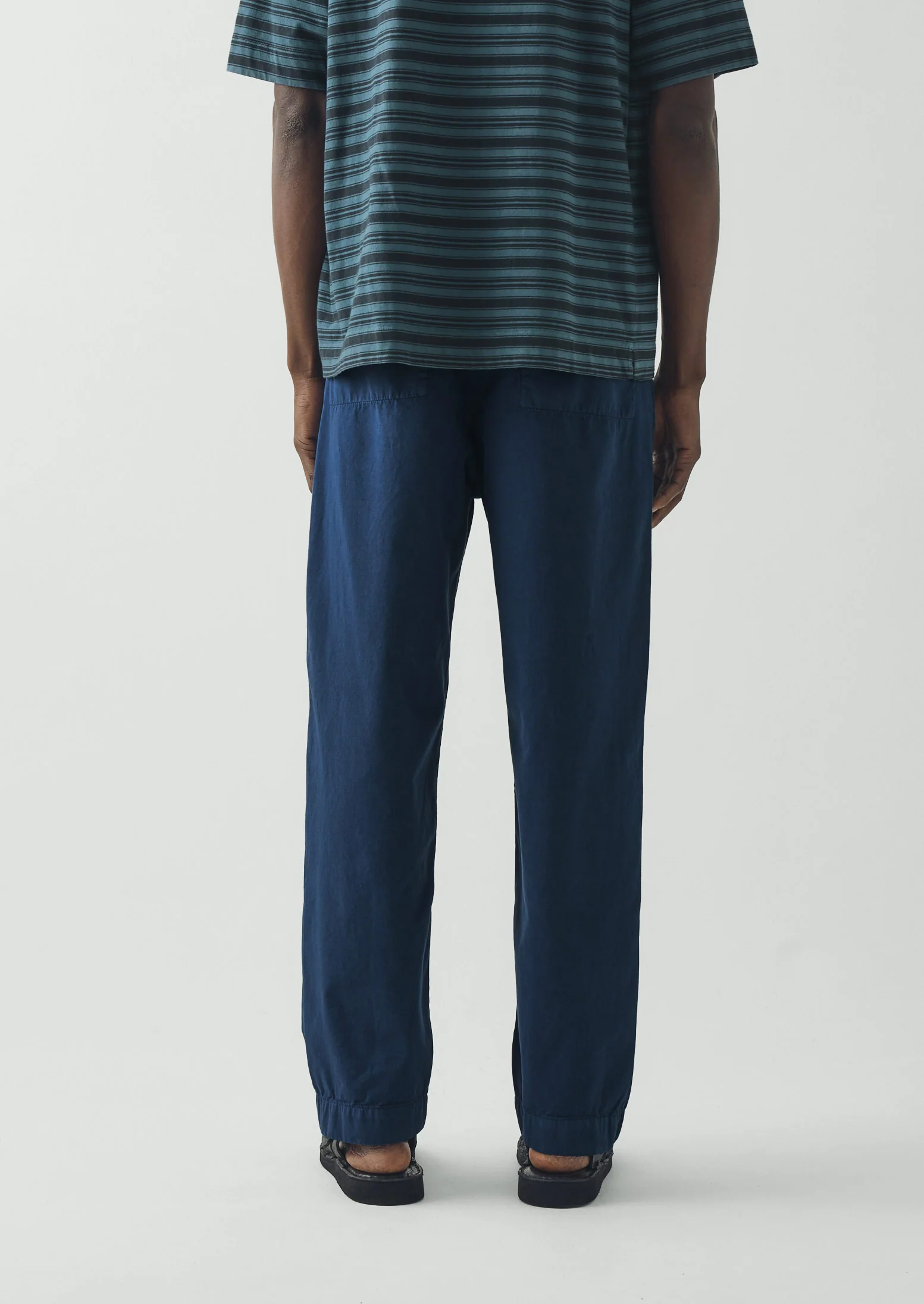 Otto Pleated Cotton Twill Trousers | Smoke Blue - Image 4