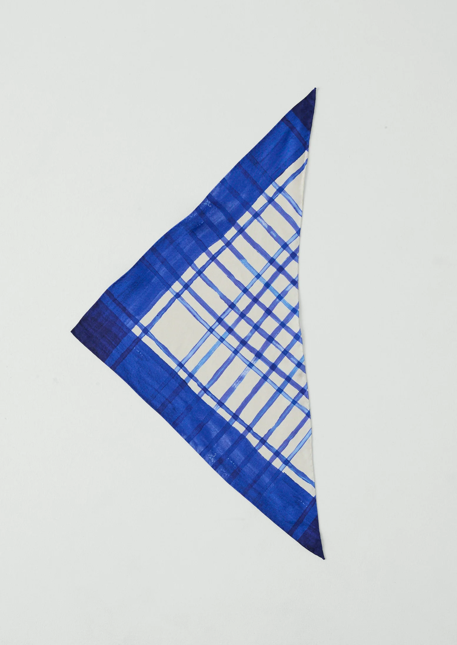 Painted Table Cloth Silk Bandana | Cobalt - Image 4