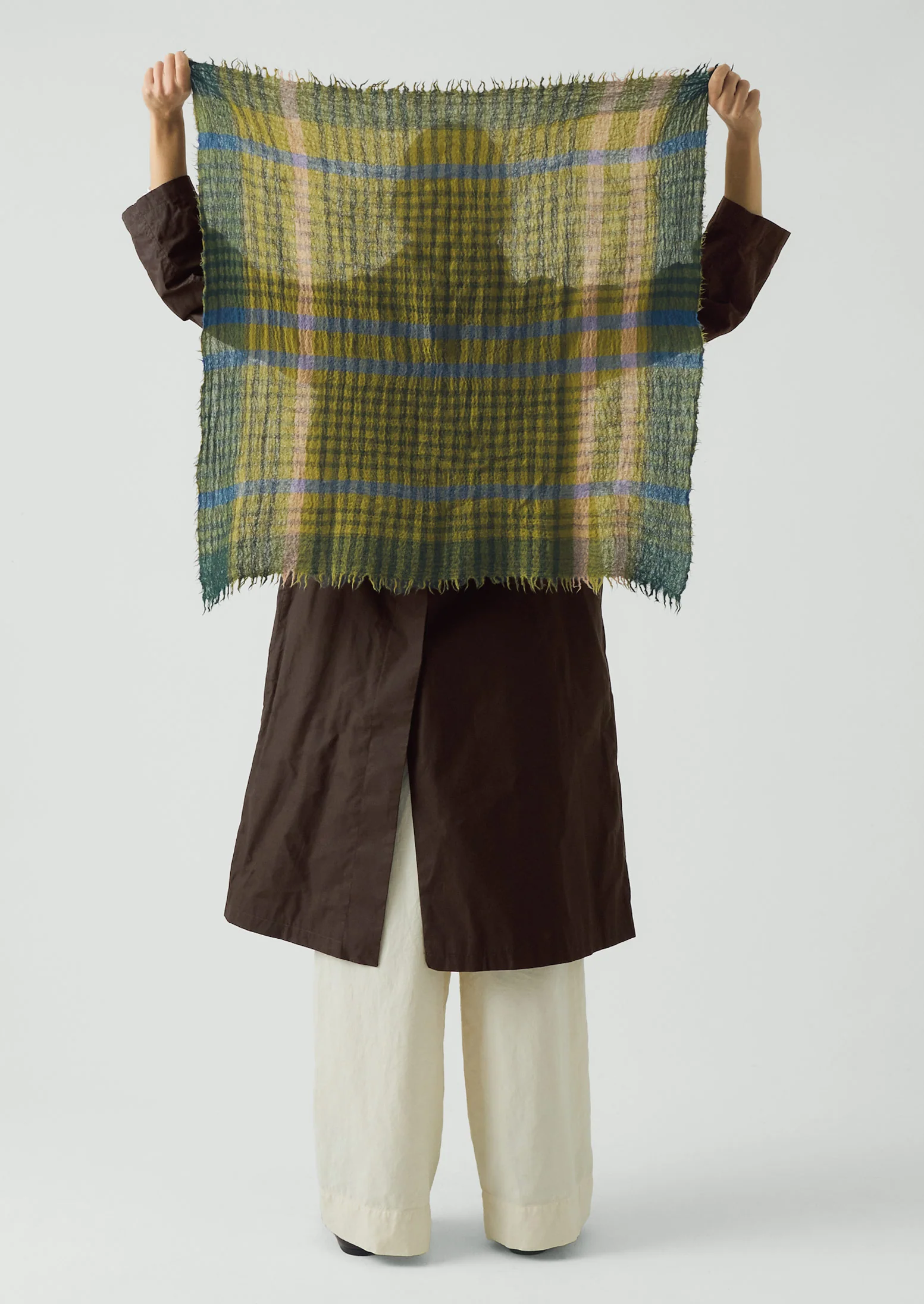 Pantry Check Boiled Wool Scarf | Olive - Image 4