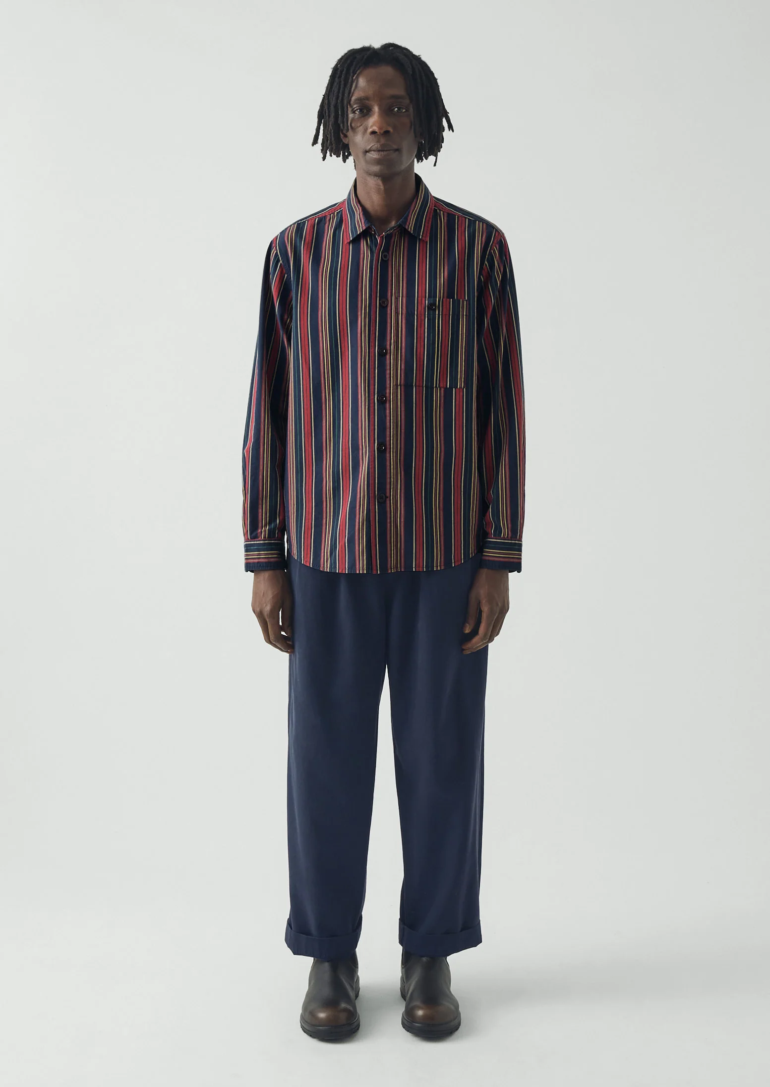 Pantry Stripe Cotton Shirt | Provencal Blue - Image 2