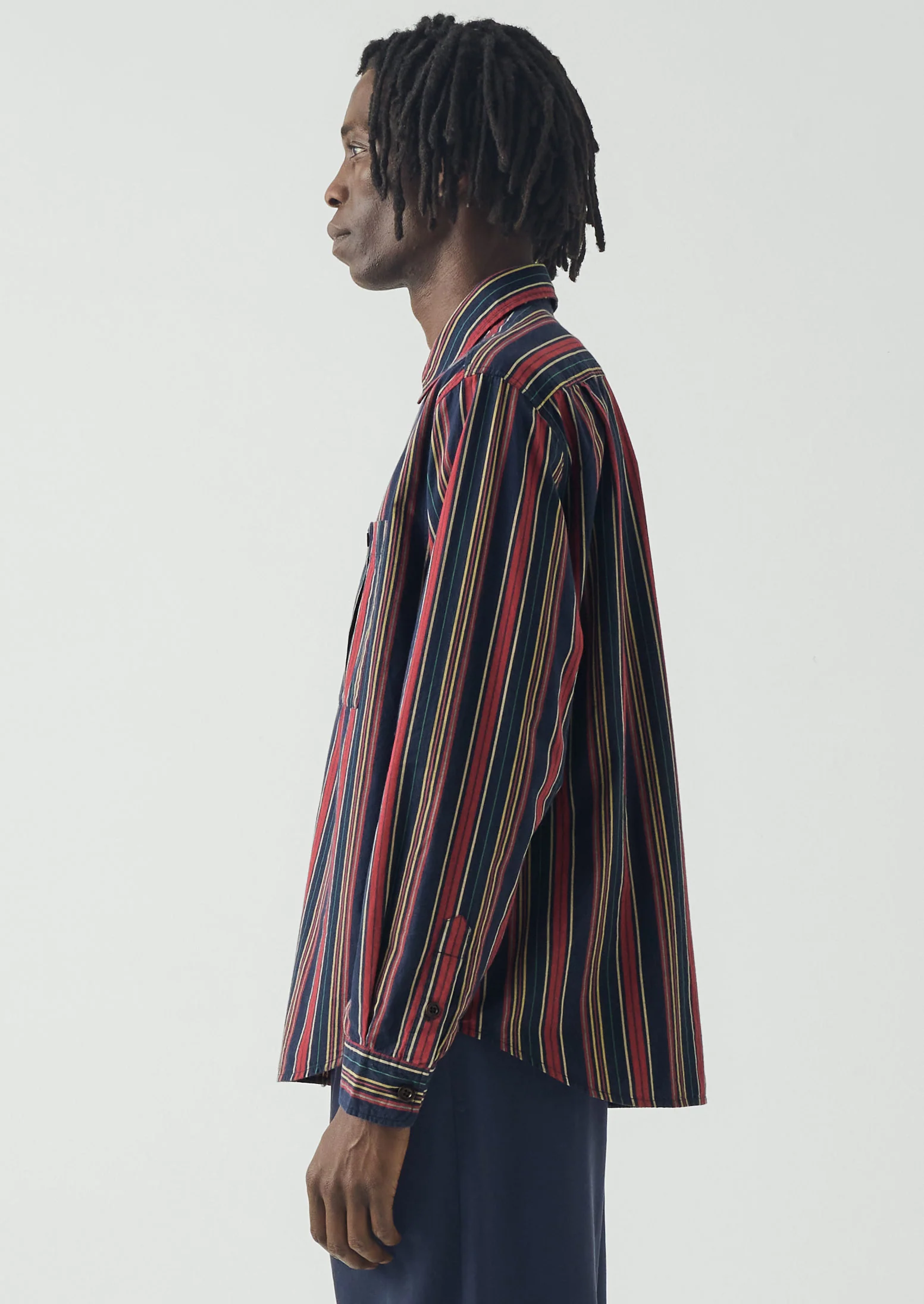 Pantry Stripe Cotton Shirt | Provencal Blue - Image 5