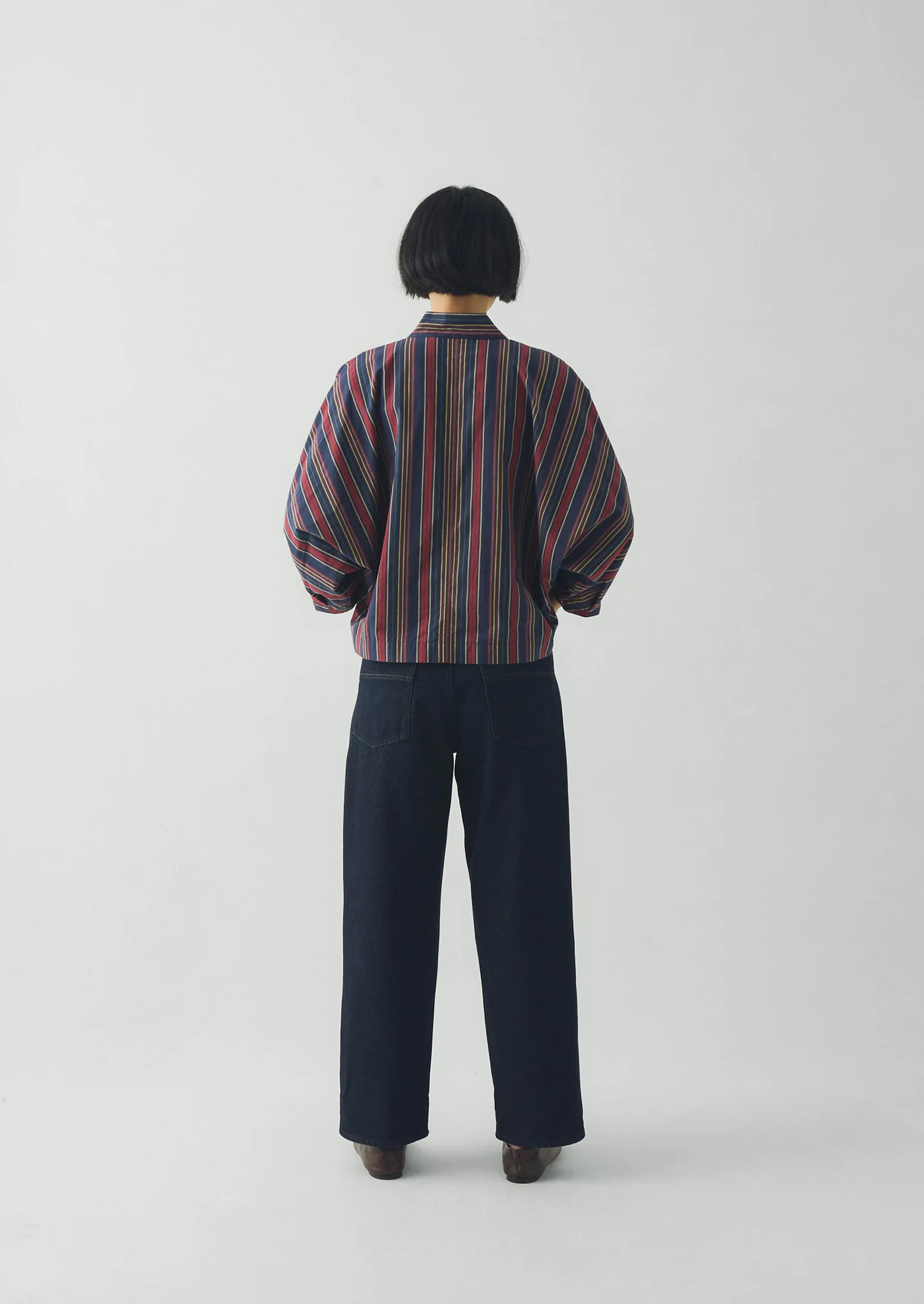 Pantry Stripe Cotton Wrap Shirt | Provencal Blue - Image 5