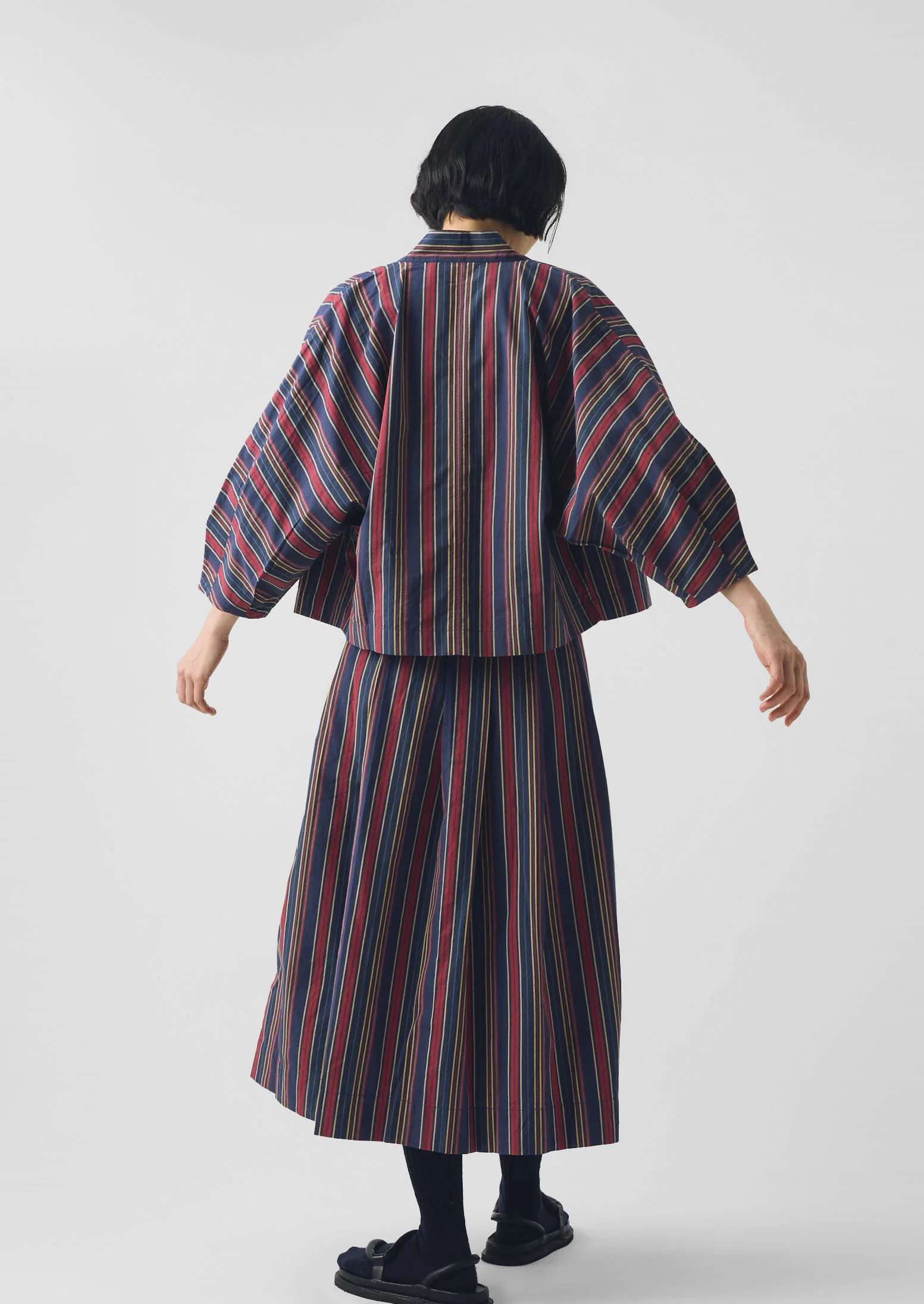 Pantry Stripe Cotton Wrap Shirt | Provencal Blue - Image 8