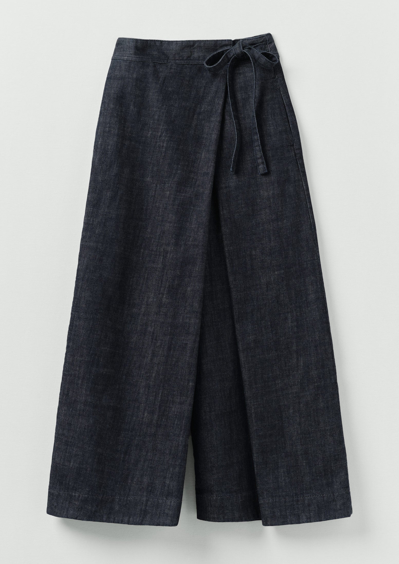Pleated Wrap Denim Culottes | Indigo - Image 8