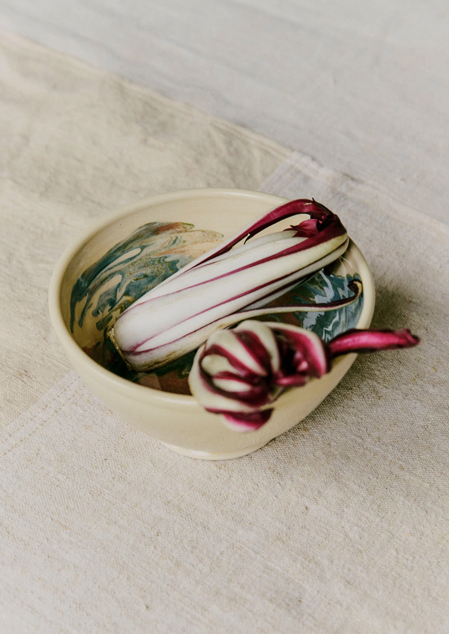 Poterie Barbotine Marbled Breakfast Bowl | Sand/Moss - Image 4