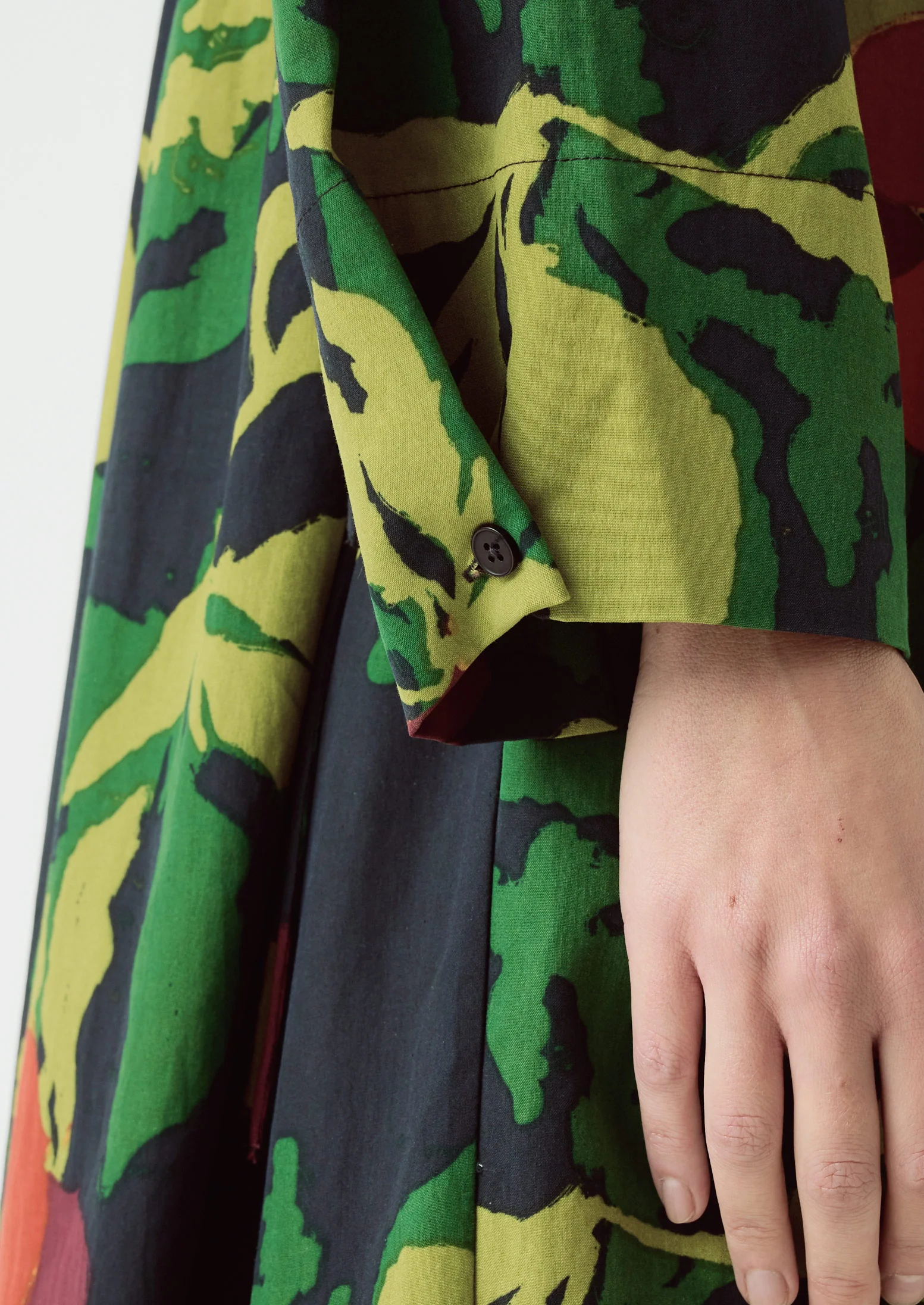 Produce Print Silk Cotton Dress | Slate - Image 6