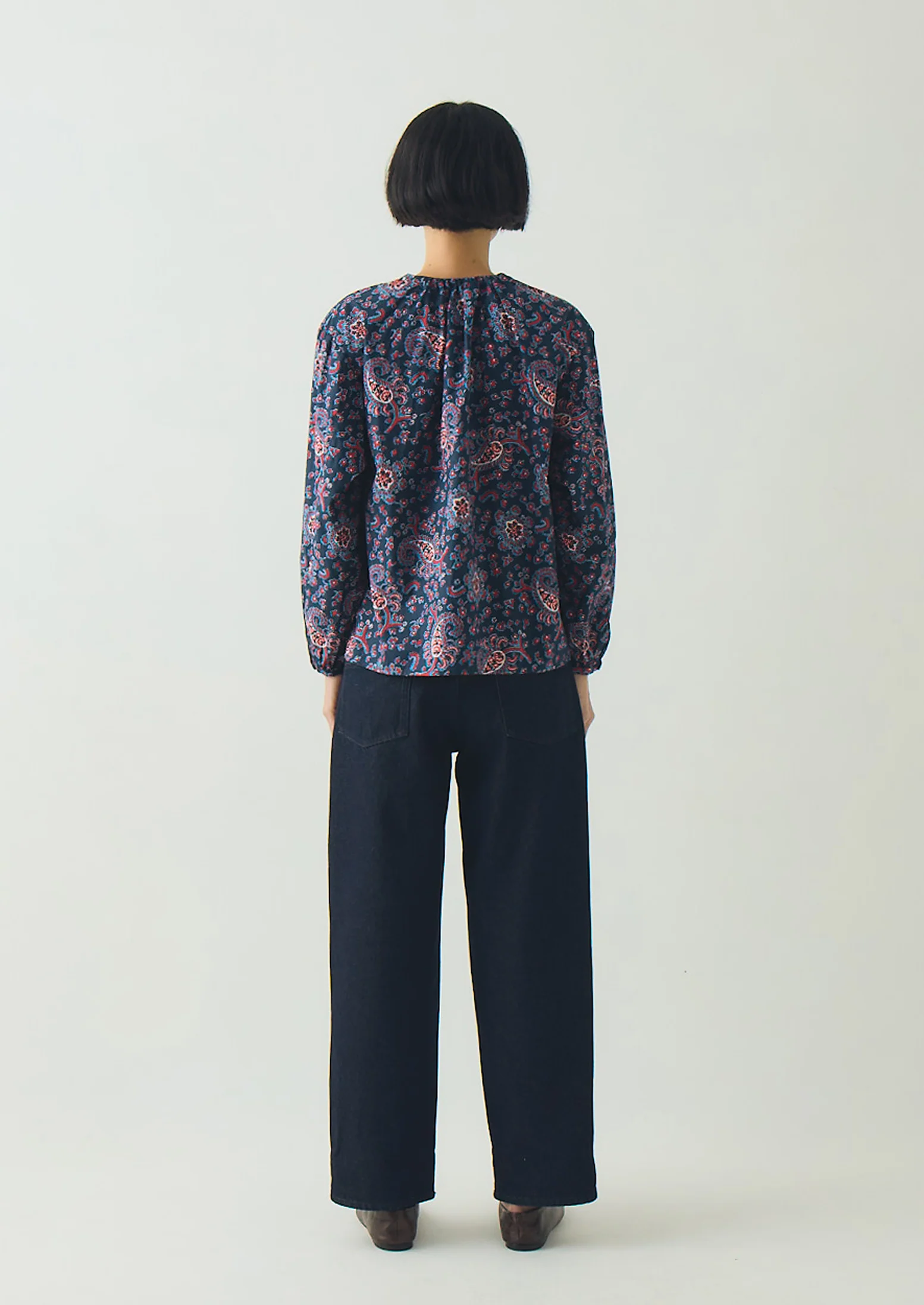 Provencal Paisley Print Cotton Poplin Shirt | Provencal Blue - Image 4