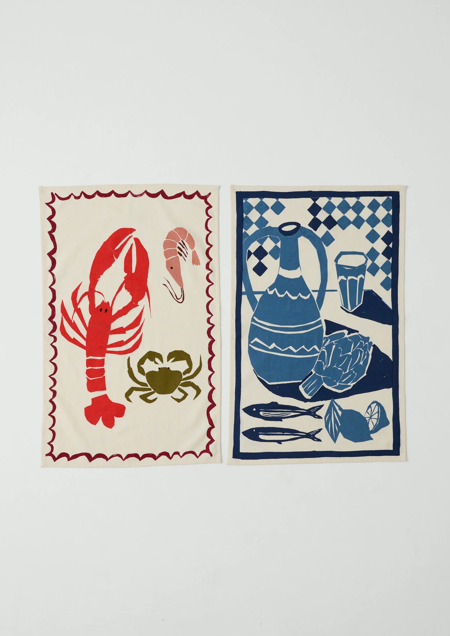 Provence Still Life Print Tea Towel | Ecru/Multi Blue - Image 4