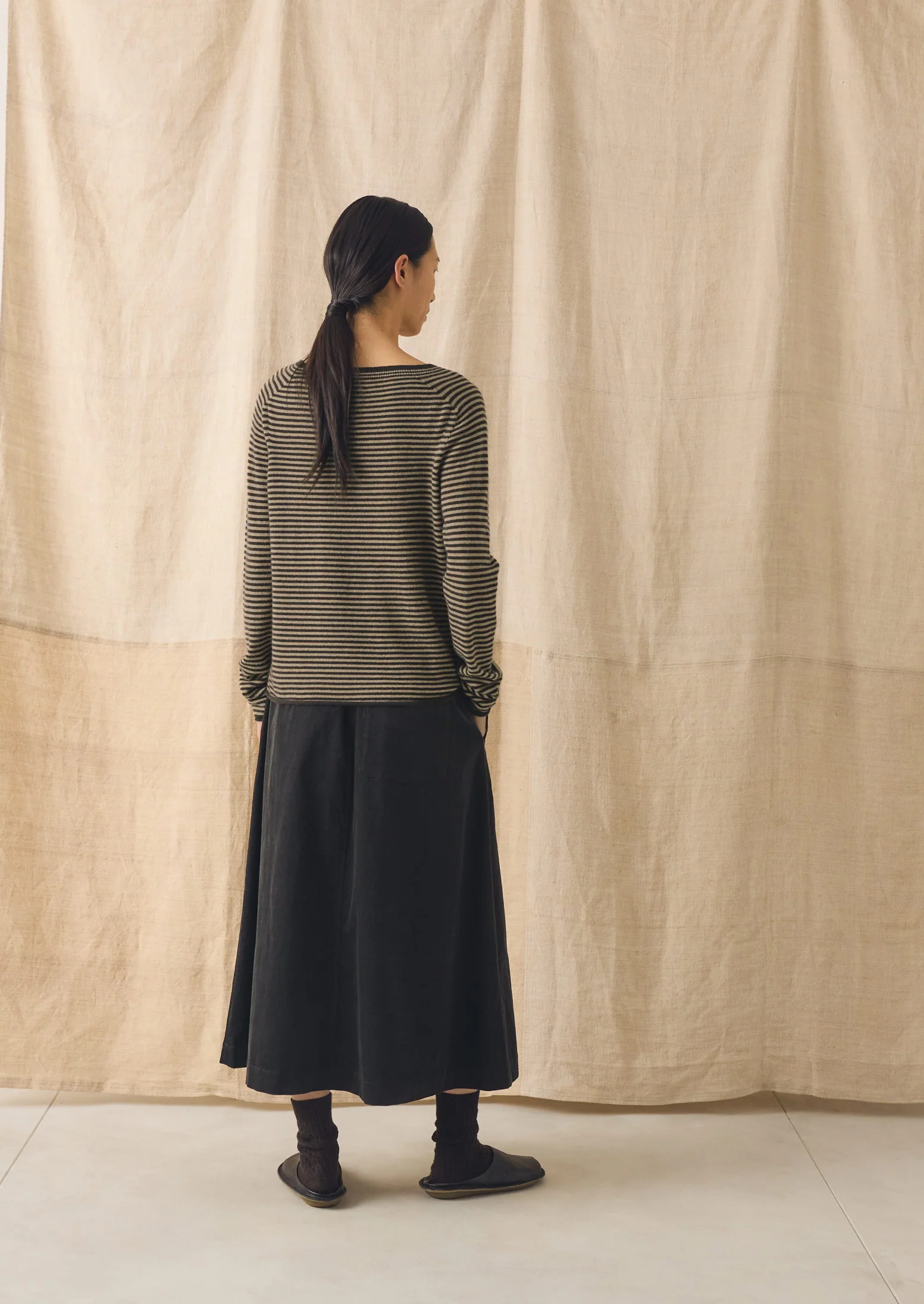 Organic Cord Pull On Skirt | Charcoal - Image 5