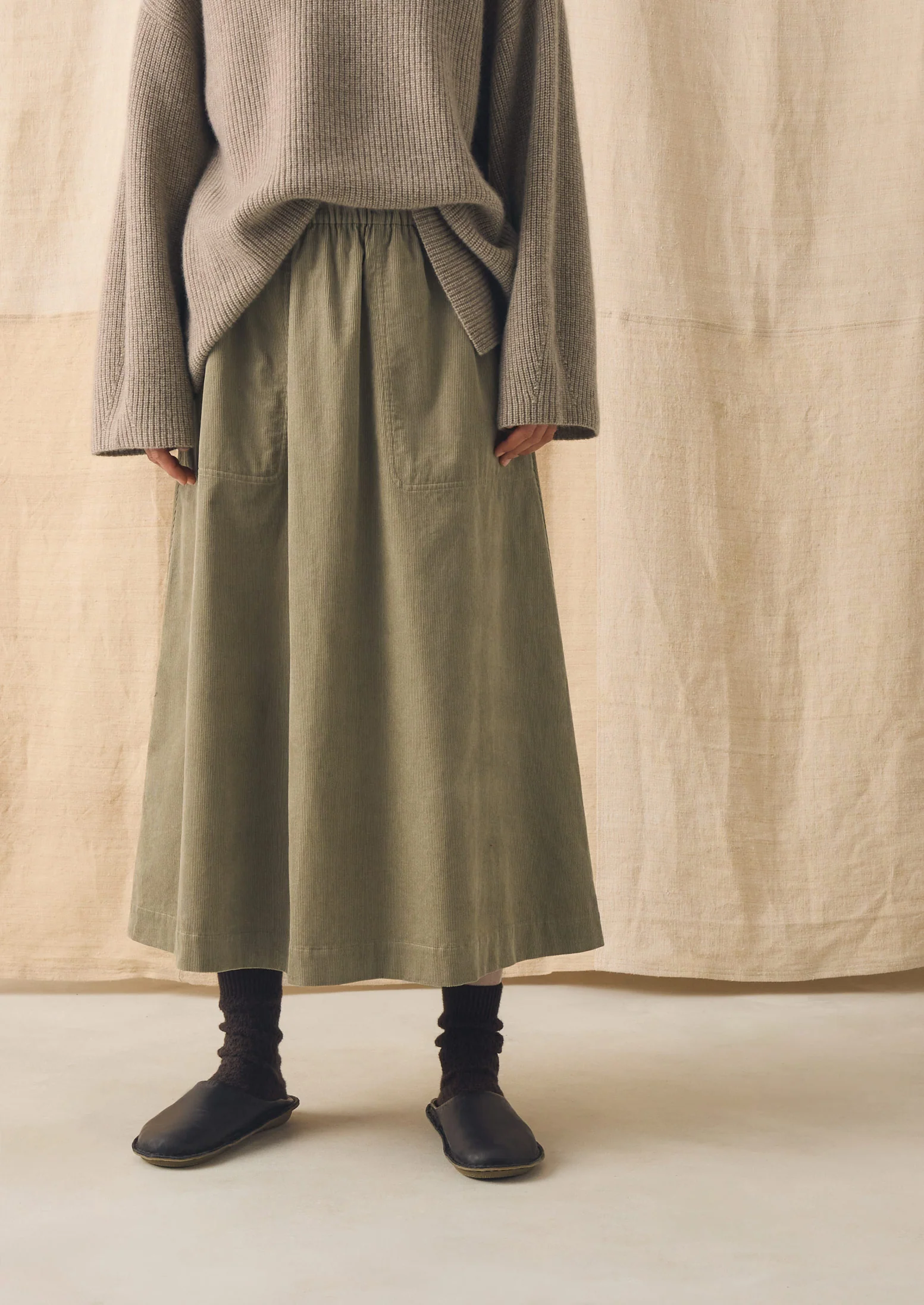 Organic Cord Pull On Skirt | Spelt - Image 3