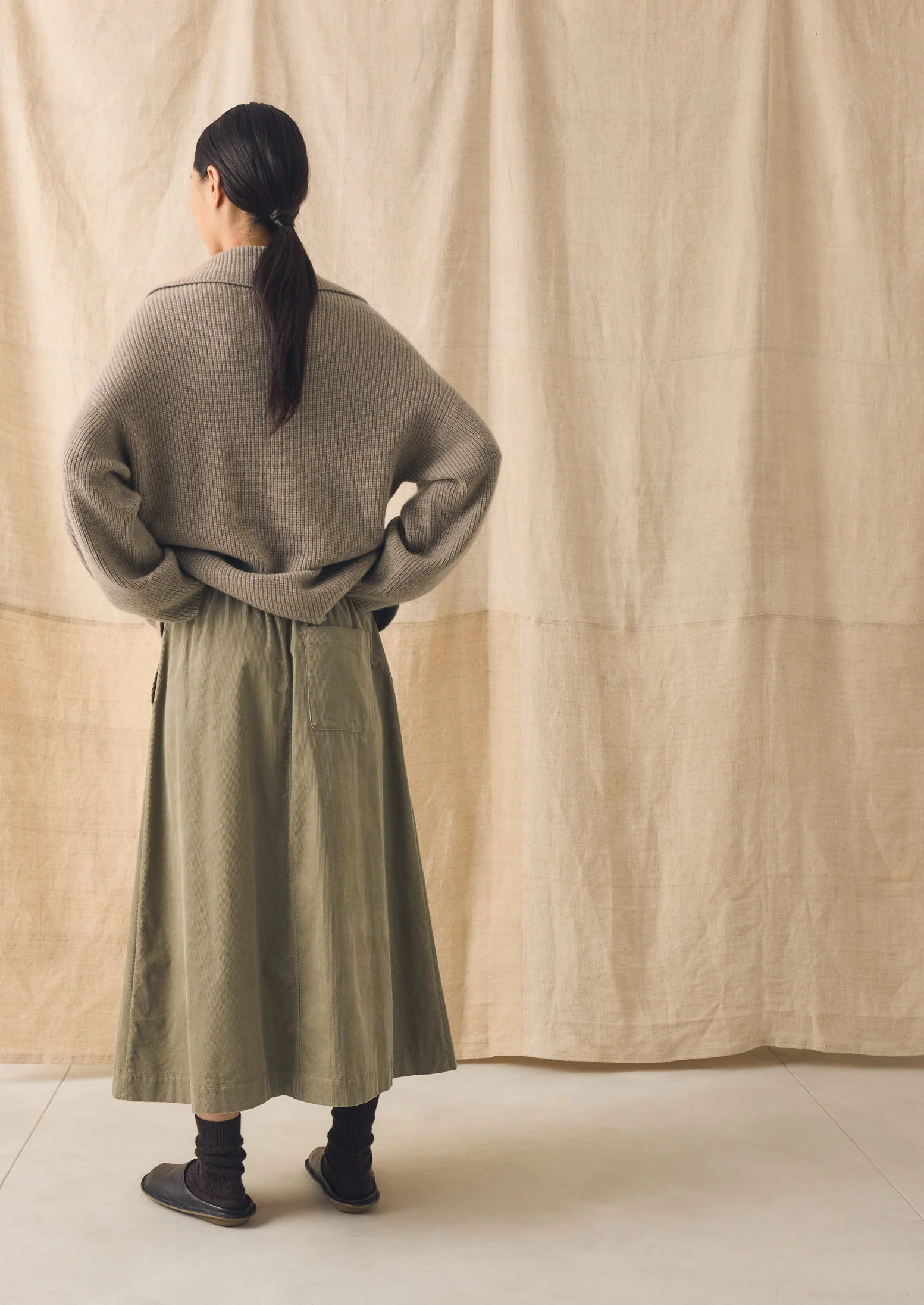 Organic Cord Pull On Skirt | Spelt - Image 4