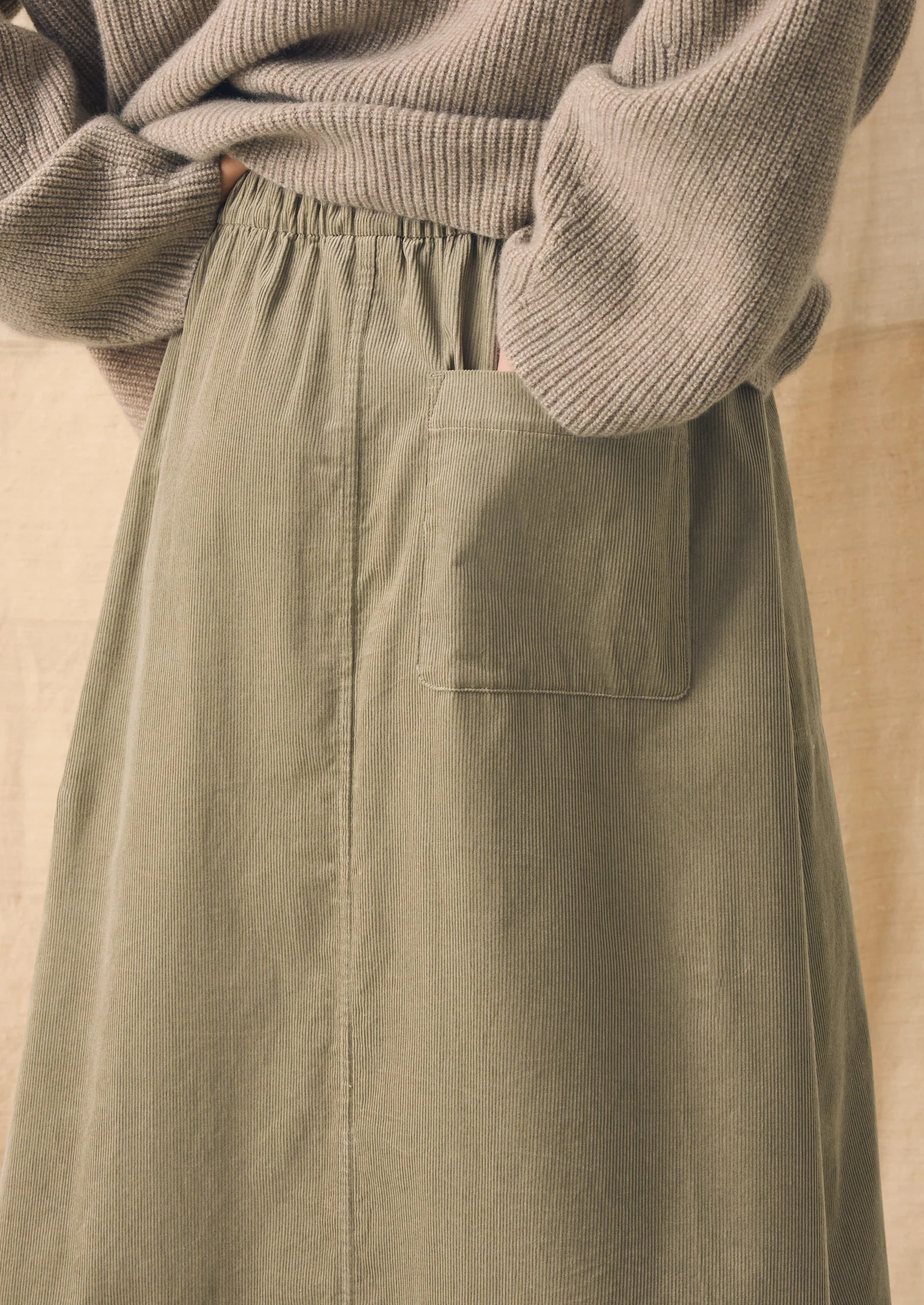 Organic Cord Pull On Skirt | Spelt - Image 5