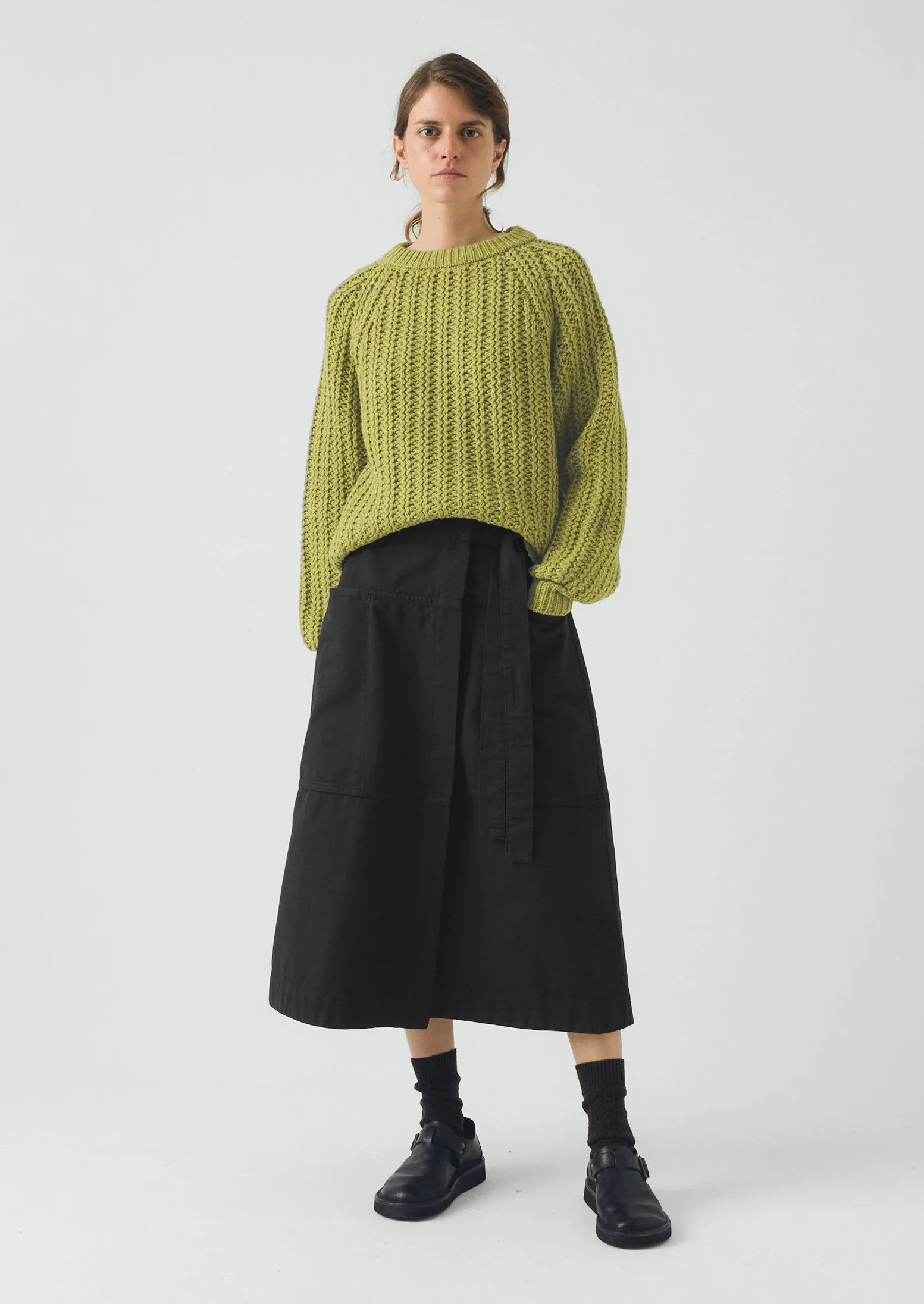 Racked Rib Wool Cotton Sweater | Apple - Image 3