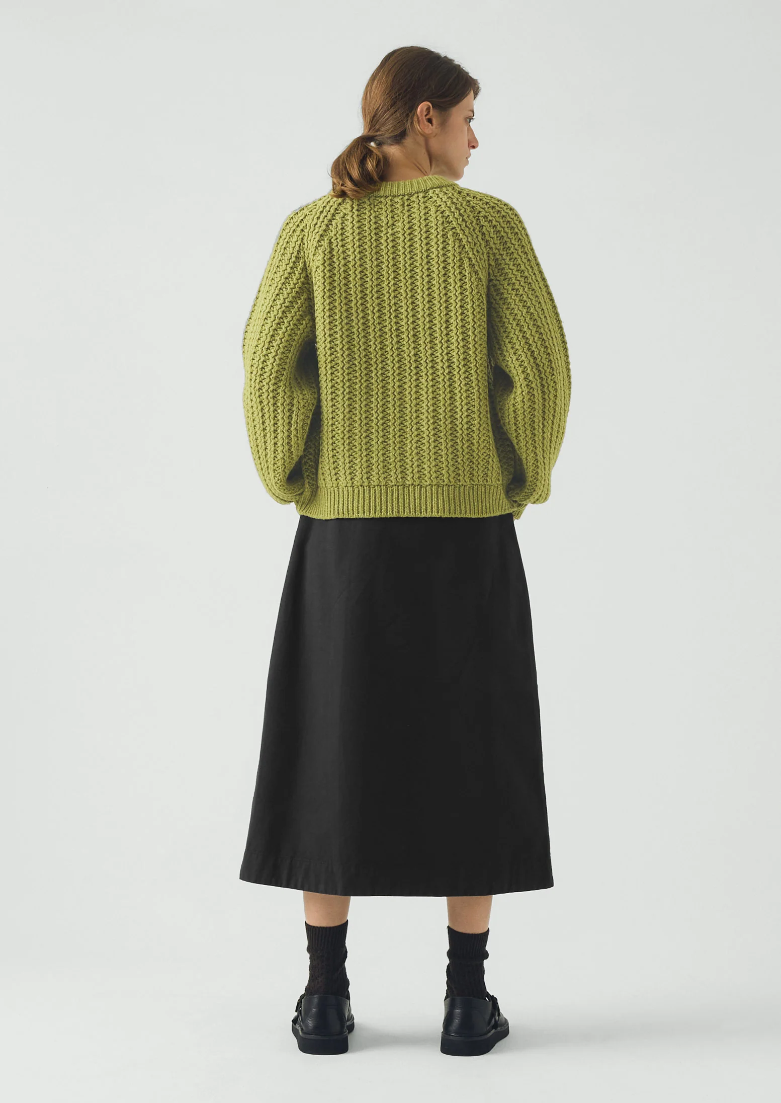 Racked Rib Wool Cotton Sweater | Apple - Image 4