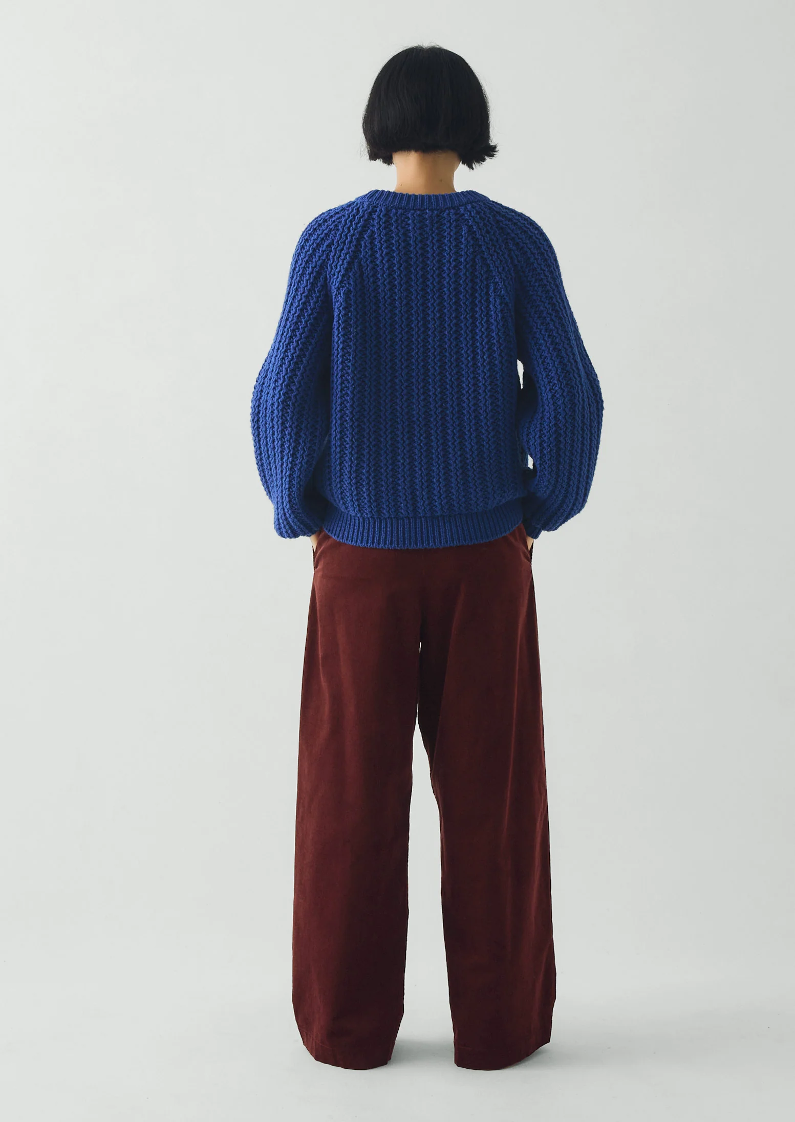Racked Rib Wool Cotton Sweater | Cobalt - Image 4