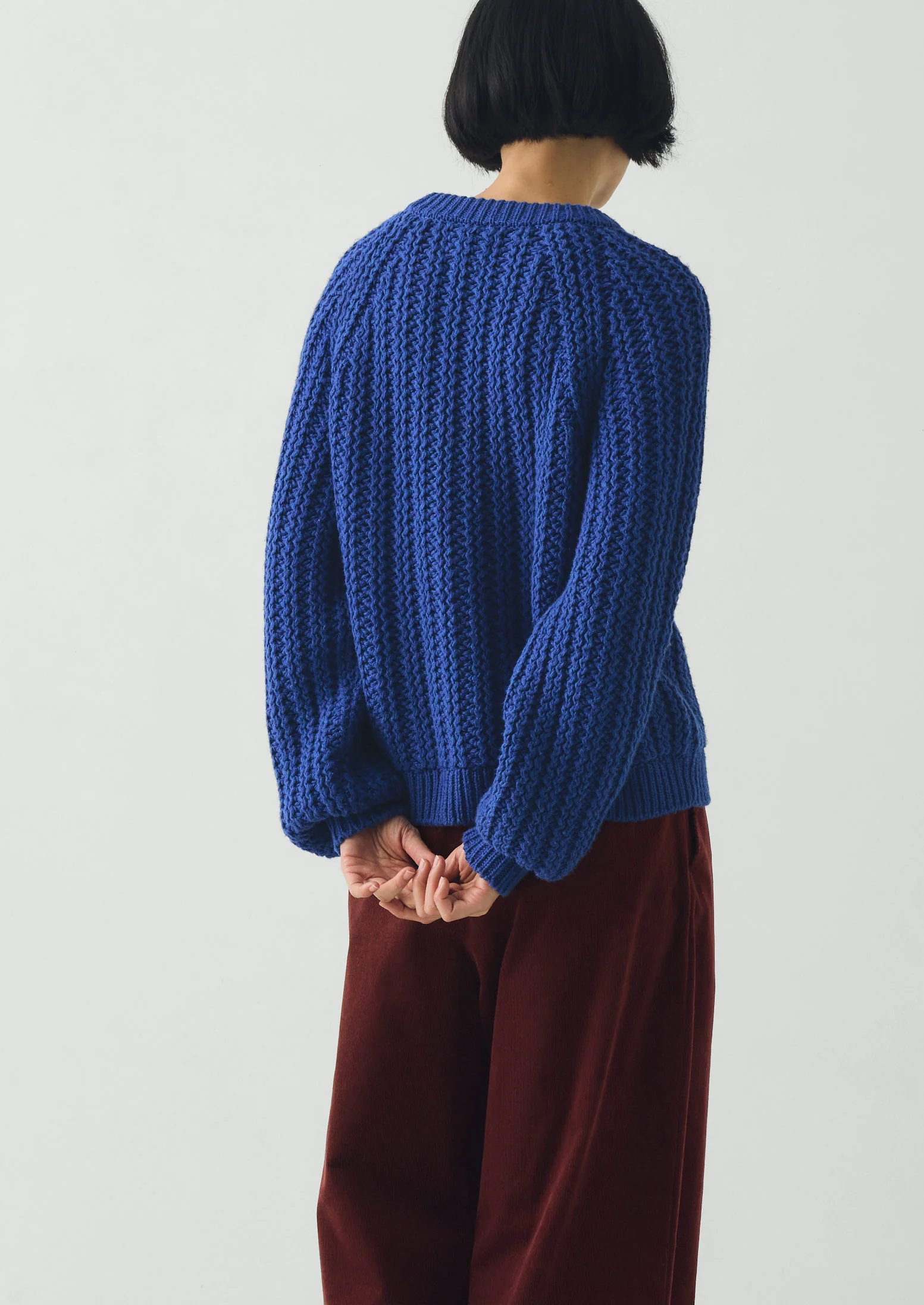 Racked Rib Wool Cotton Sweater | Cobalt - Image 6