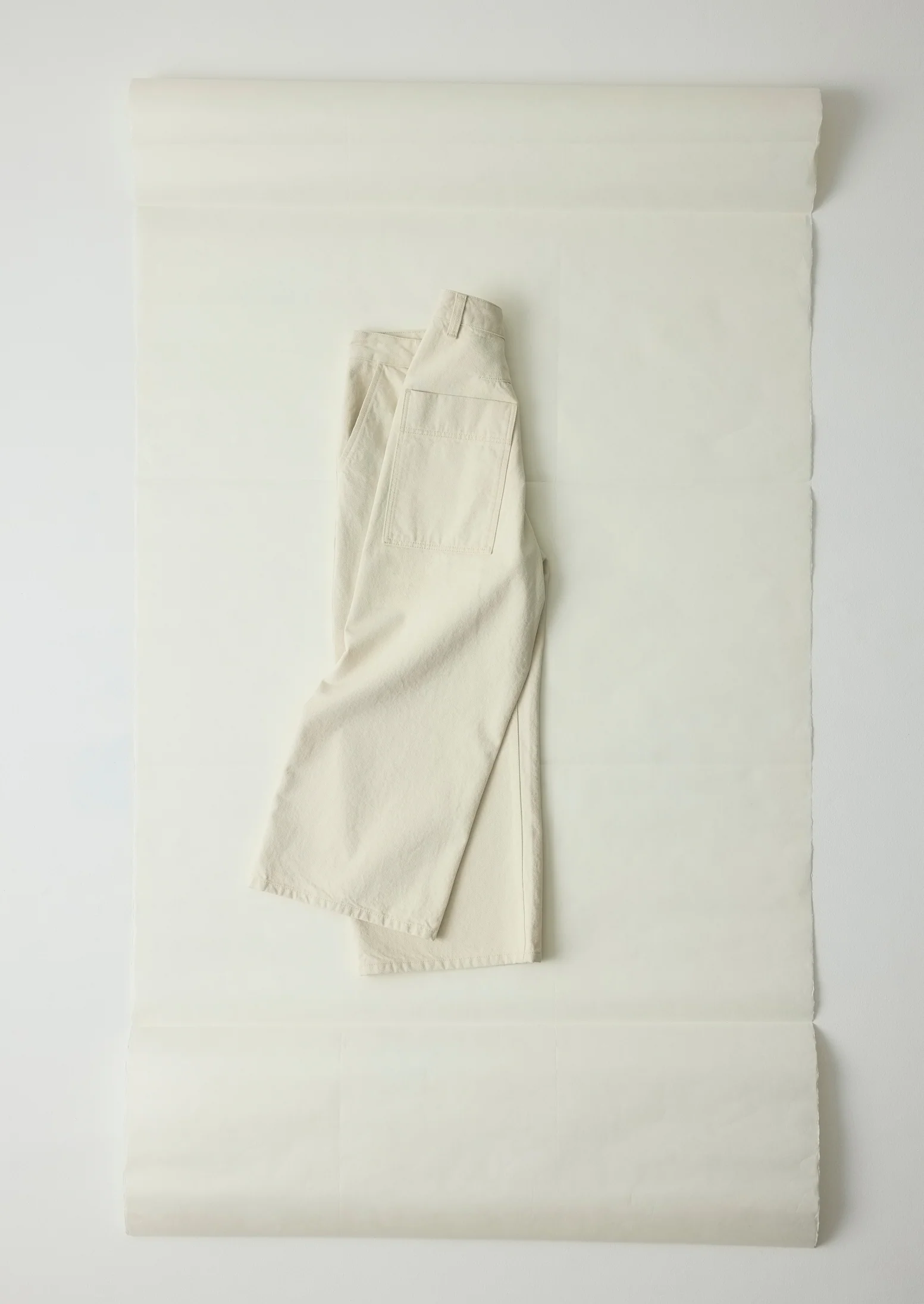 Relaxed Wide Leg Denim Trousers | Ecru - Image 10