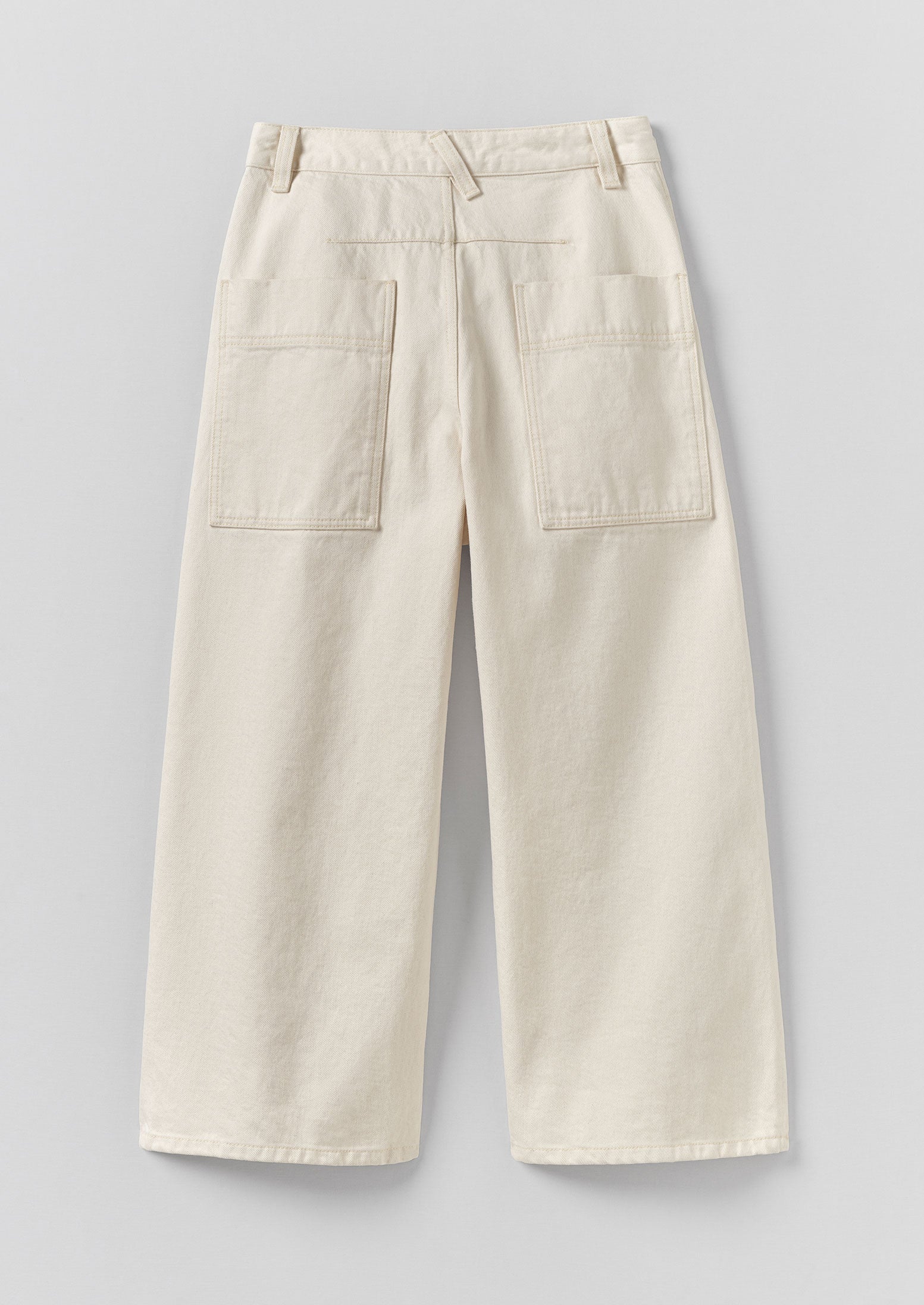 Relaxed Wide Leg Denim Trousers | Ecru - Image 12