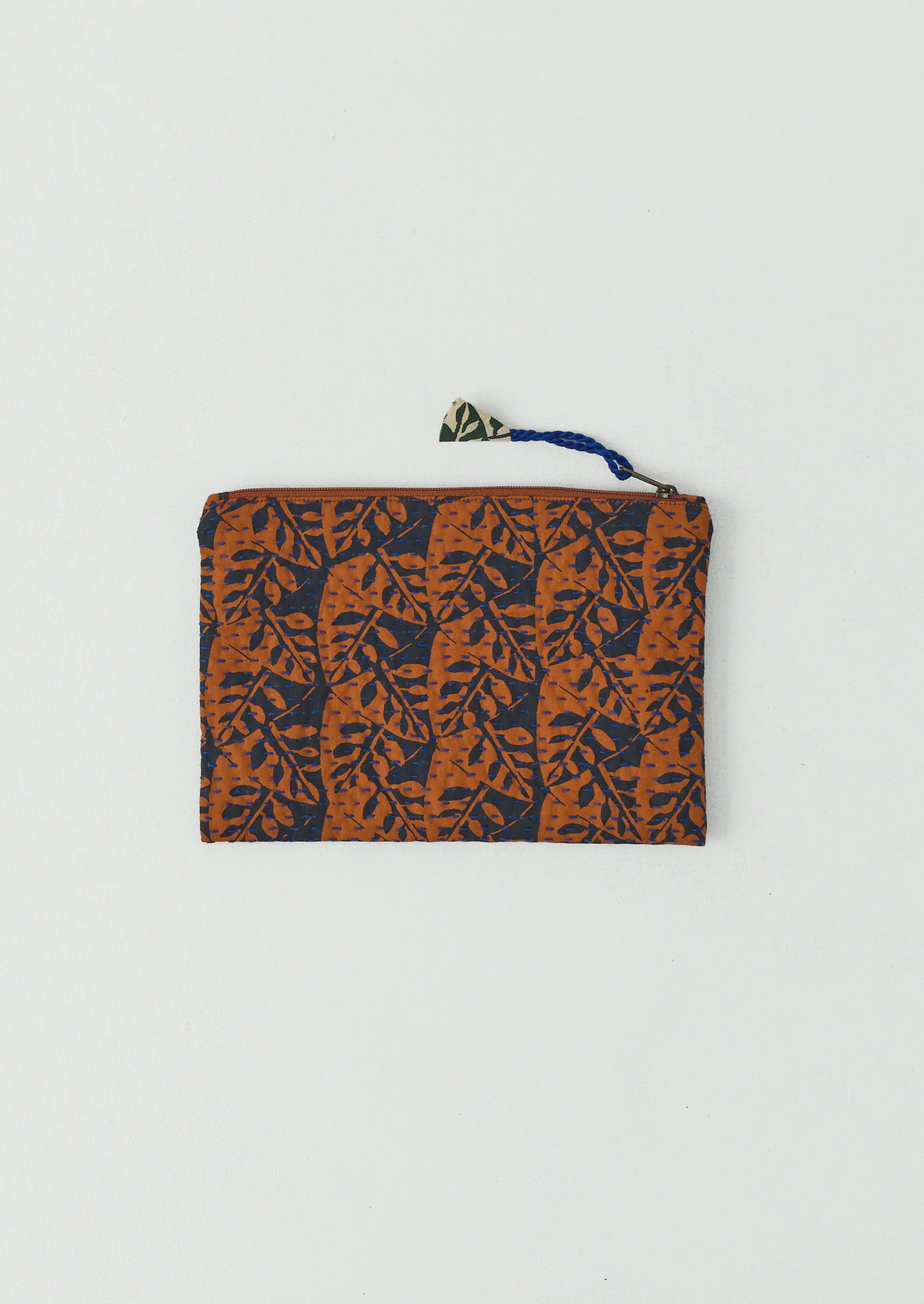 Remnant Fabric Kantha Pouch | Spice/Midnight