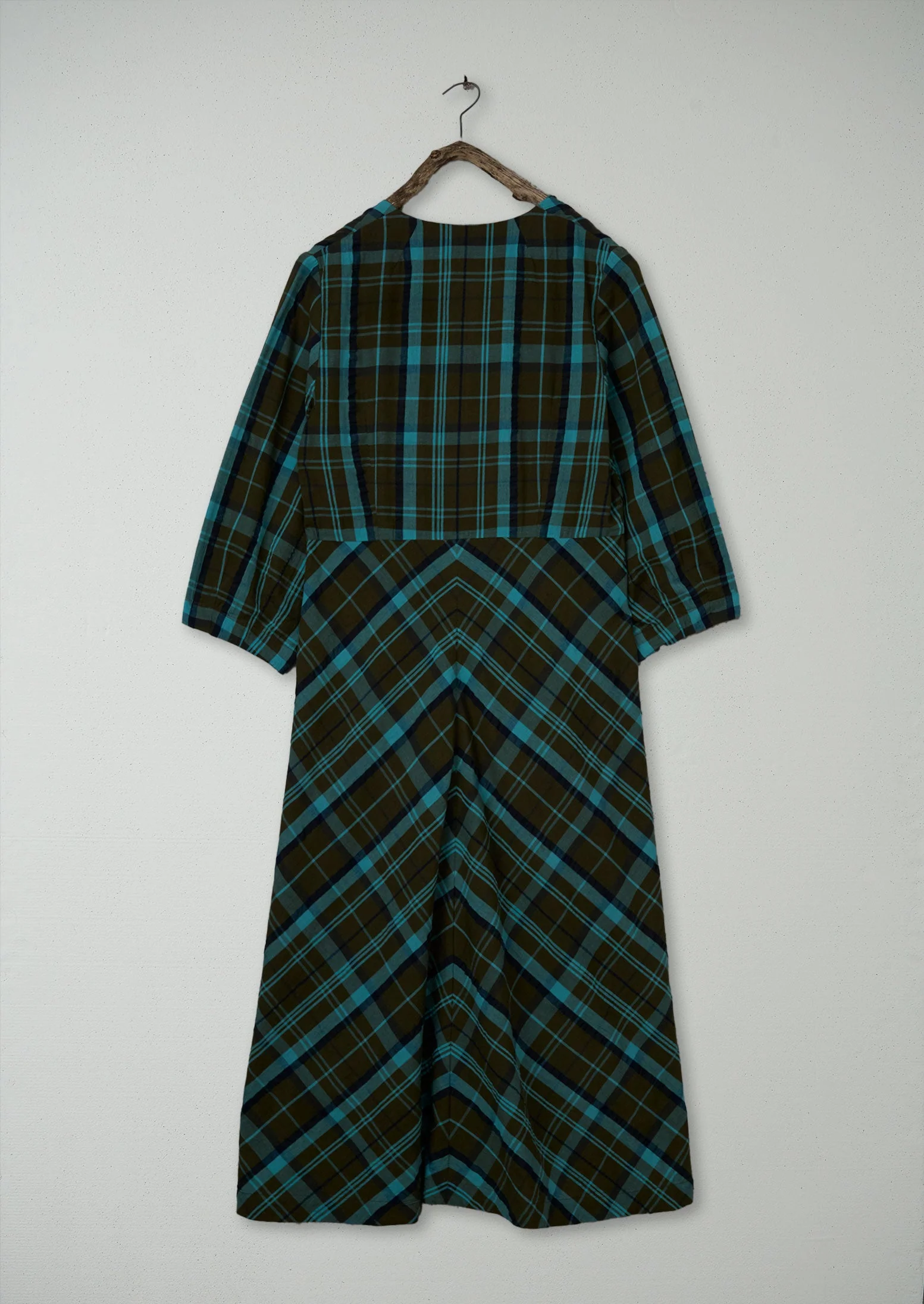 Renewed Astrid Check Seersucker Dress Size 16 (112) | Oil/Sea Green - Image 2