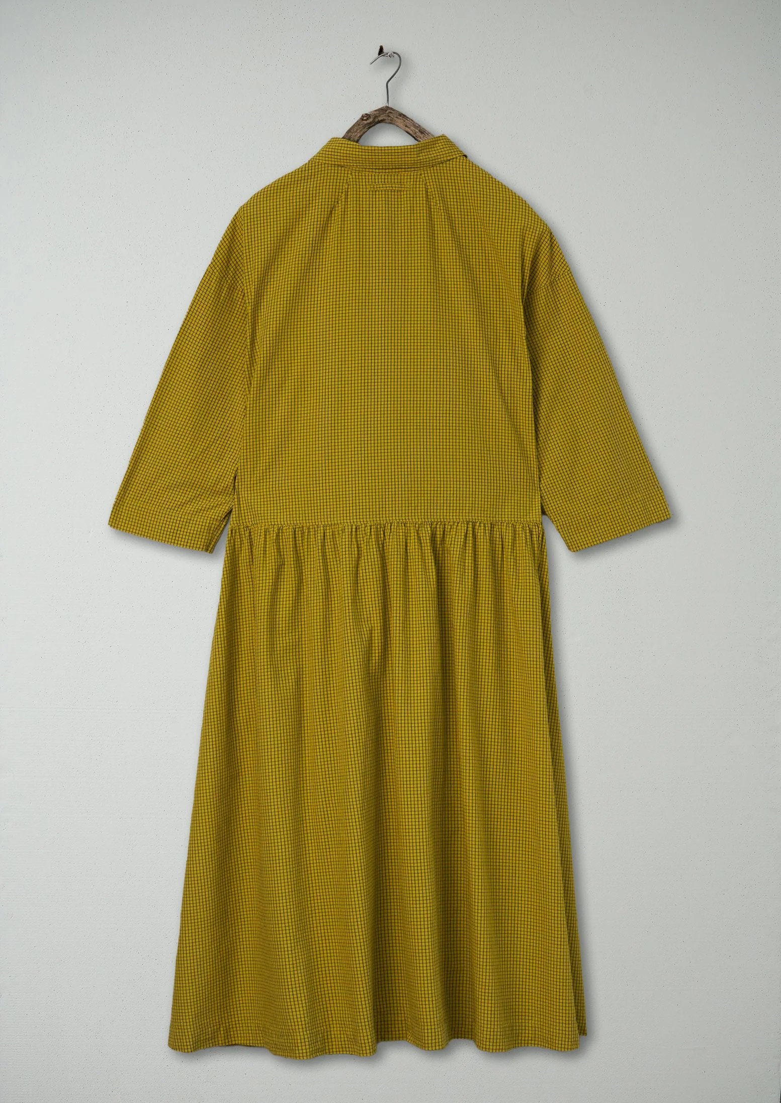 Renewed Check Crinkle Cotton Dress Size L (97) | Slate/Pomelo - Image 2