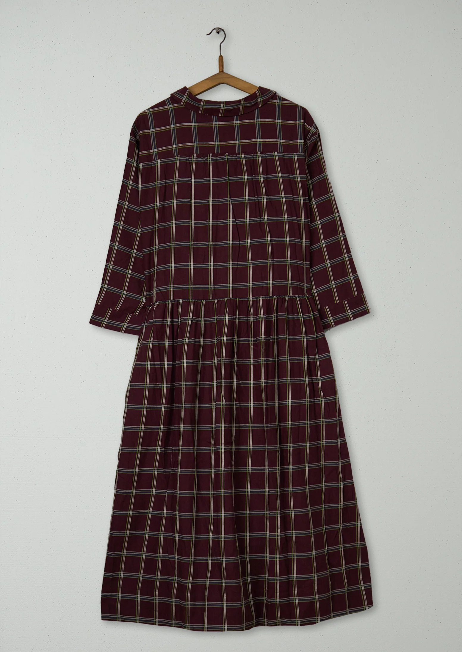 Reworn Cotton Twill Shirt Dress Size 6 (1515) | Deep Plum - Image 2