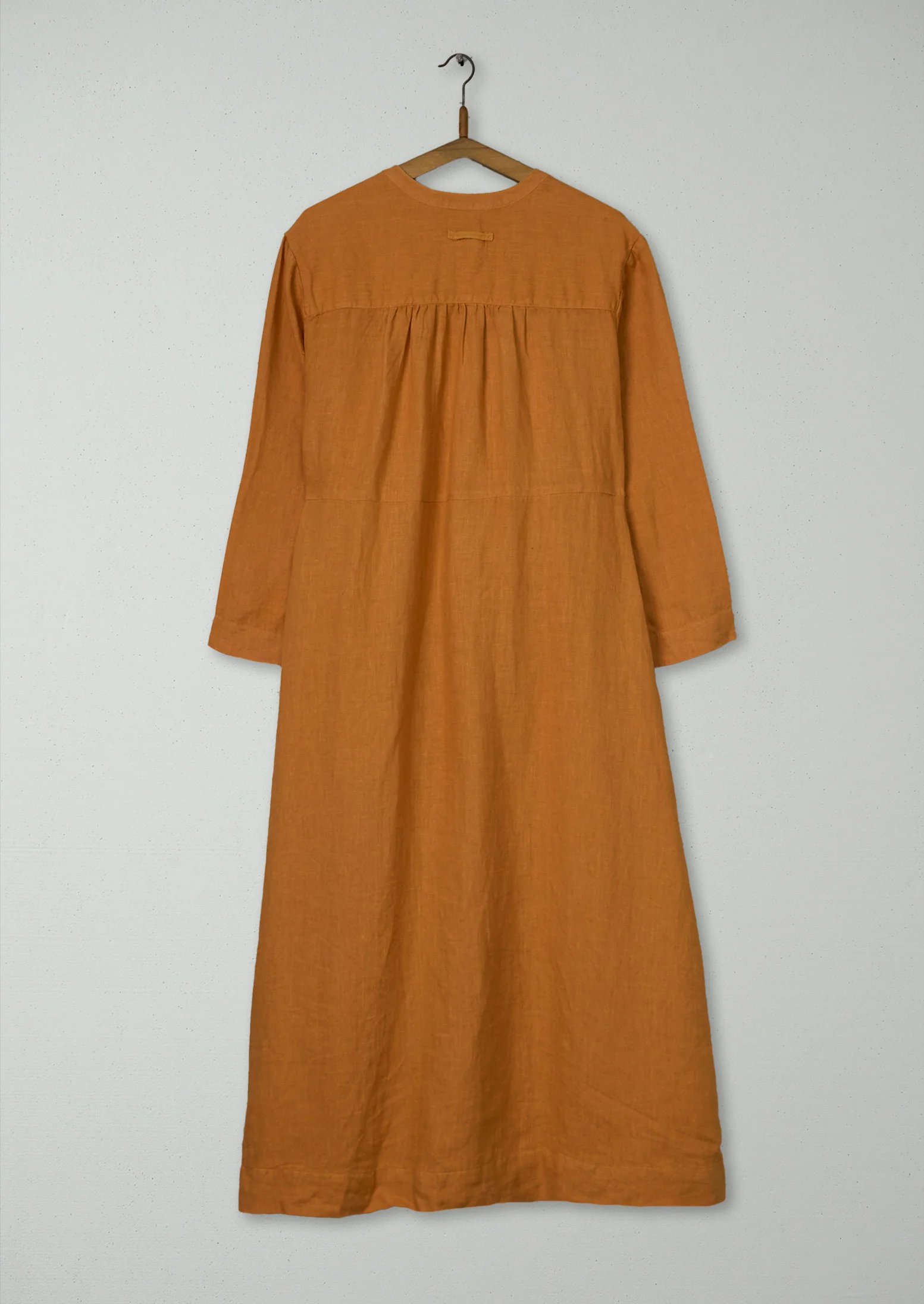 Reworn Linen Dress Size L (1731) | Apricot - Image 2