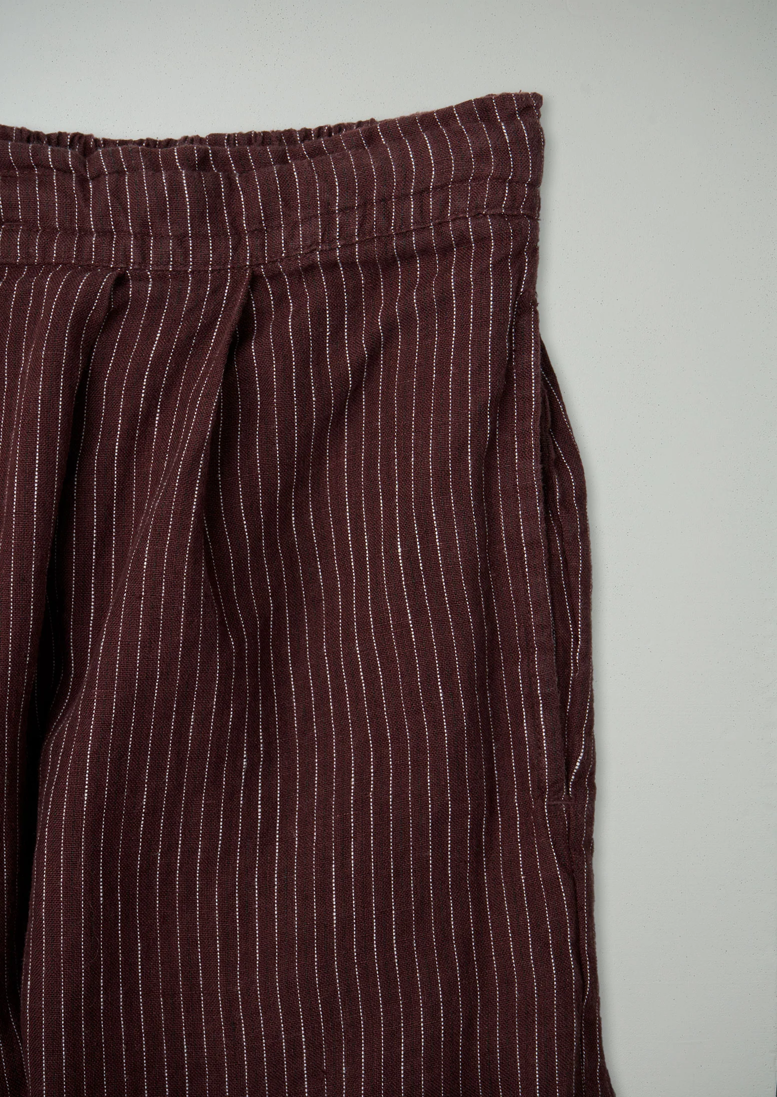 Reworn Sail Stripe Fishermans Trousers Size S (1001) | Bitter Chocolate - Image 2