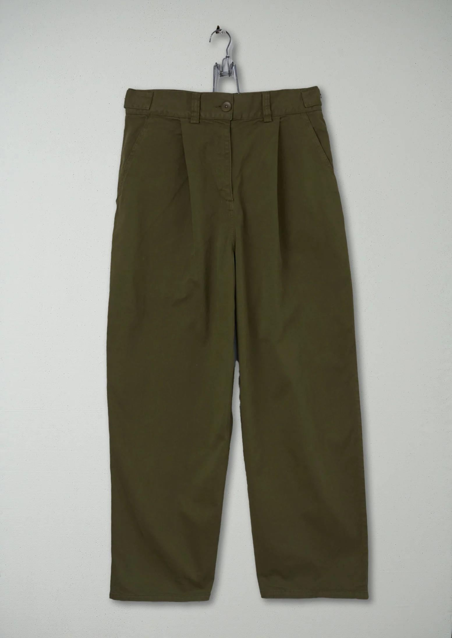 Reworn Side Tab Trousers Size 12 (1026) | Rich Olive