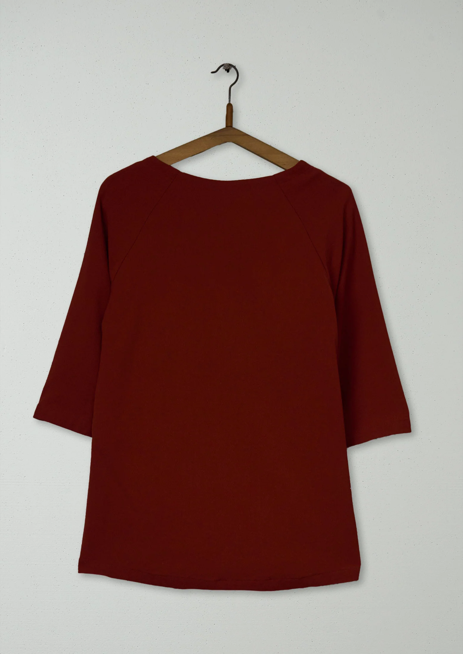 Reworn Wool Crepe Top Size 14 (966) | Henna - Image 2
