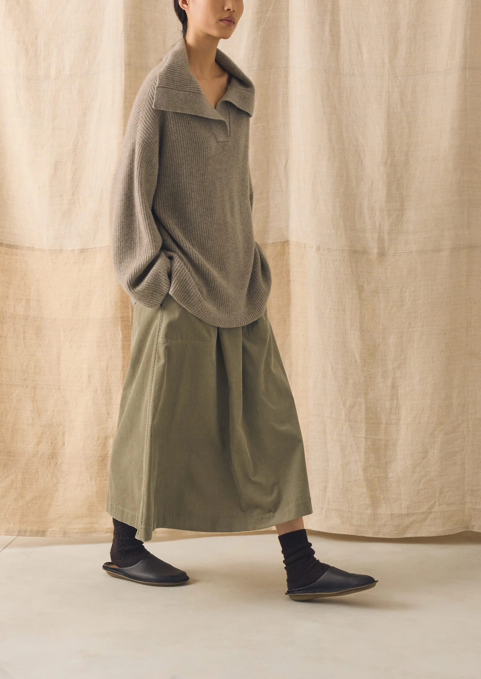 Ribbed Wool Cashmere Sweater | Oatmeal - Image 3