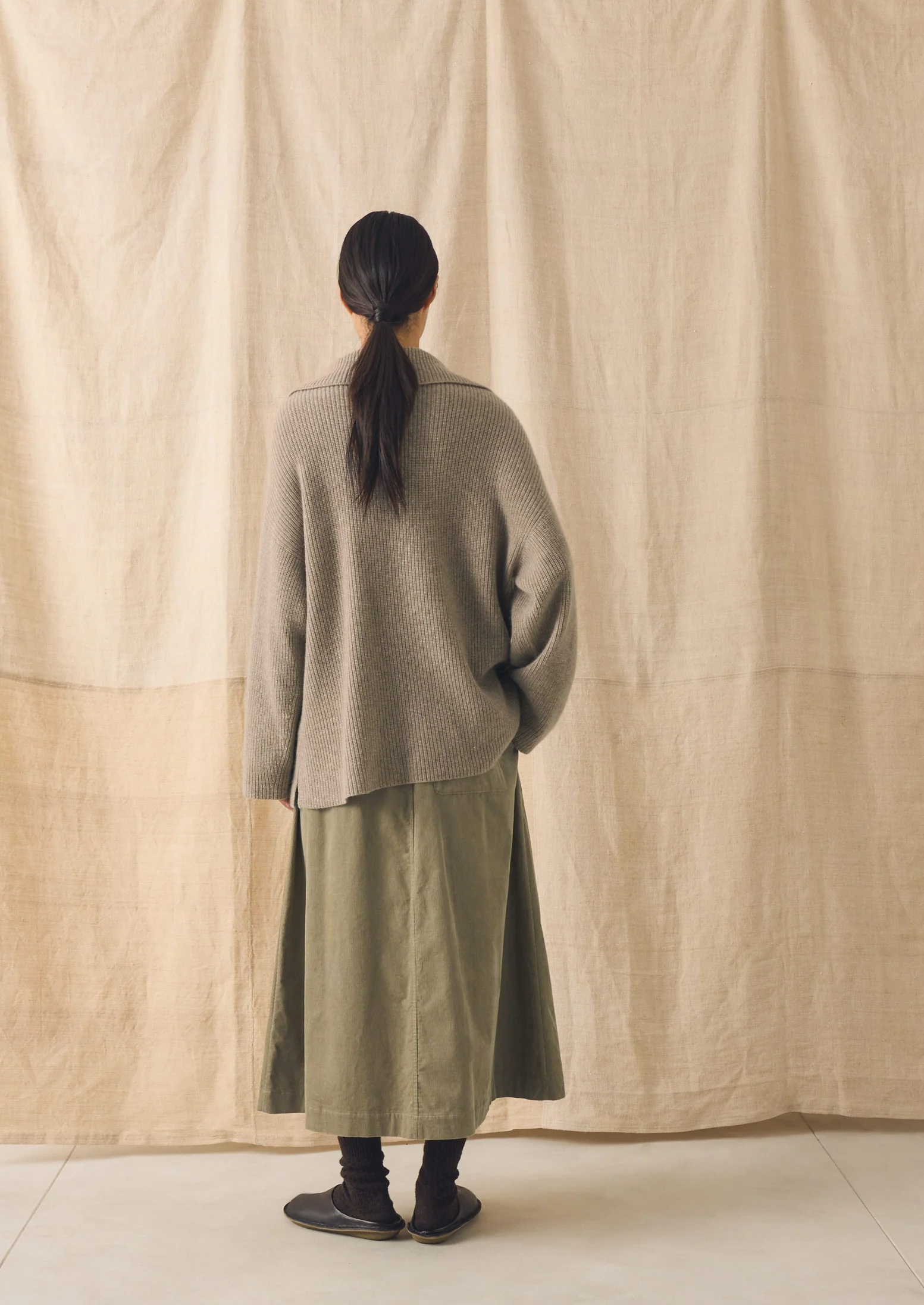 Ribbed Wool Cashmere Sweater | Oatmeal - Image 4