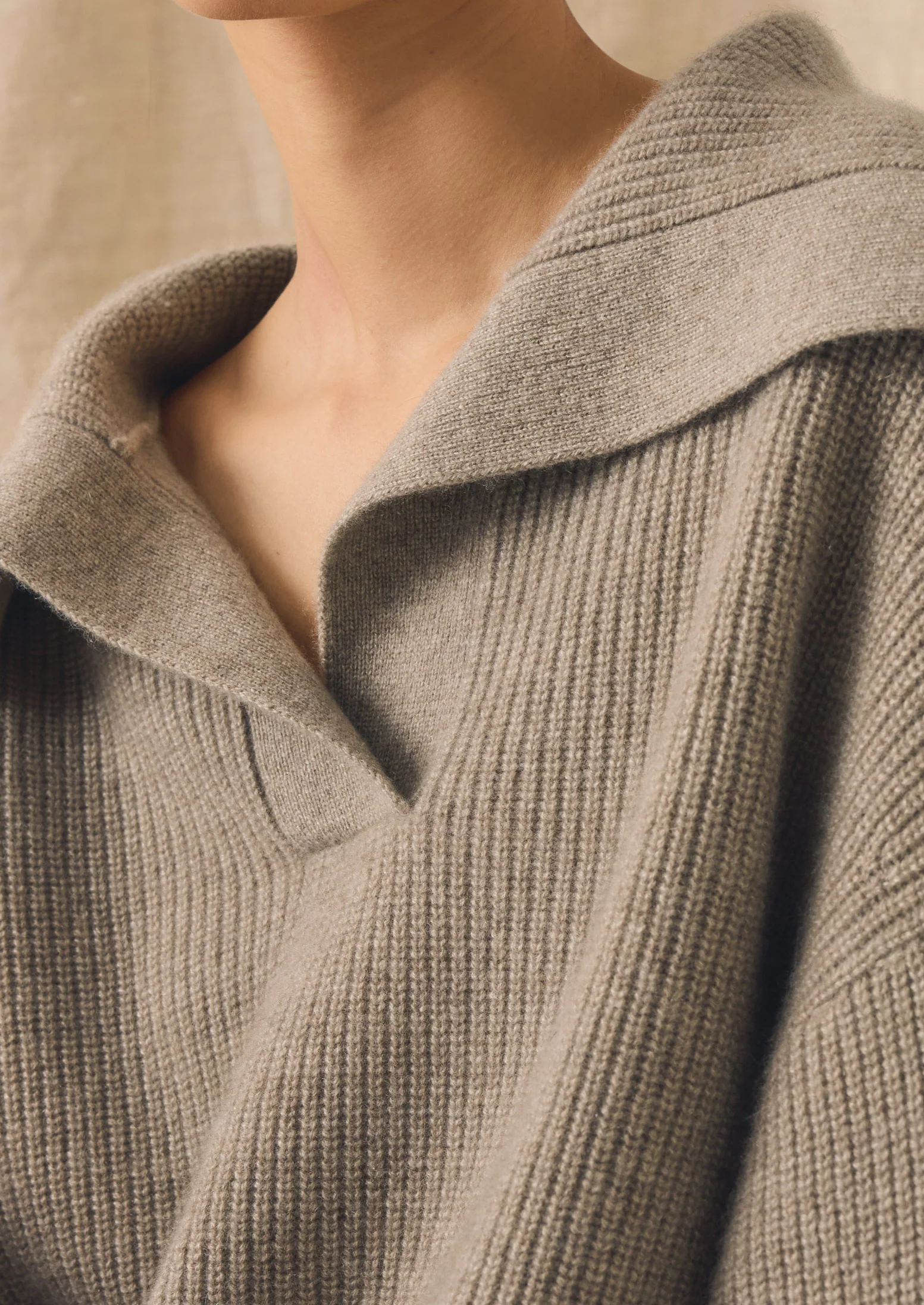 Ribbed Wool Cashmere Sweater | Oatmeal - Image 5
