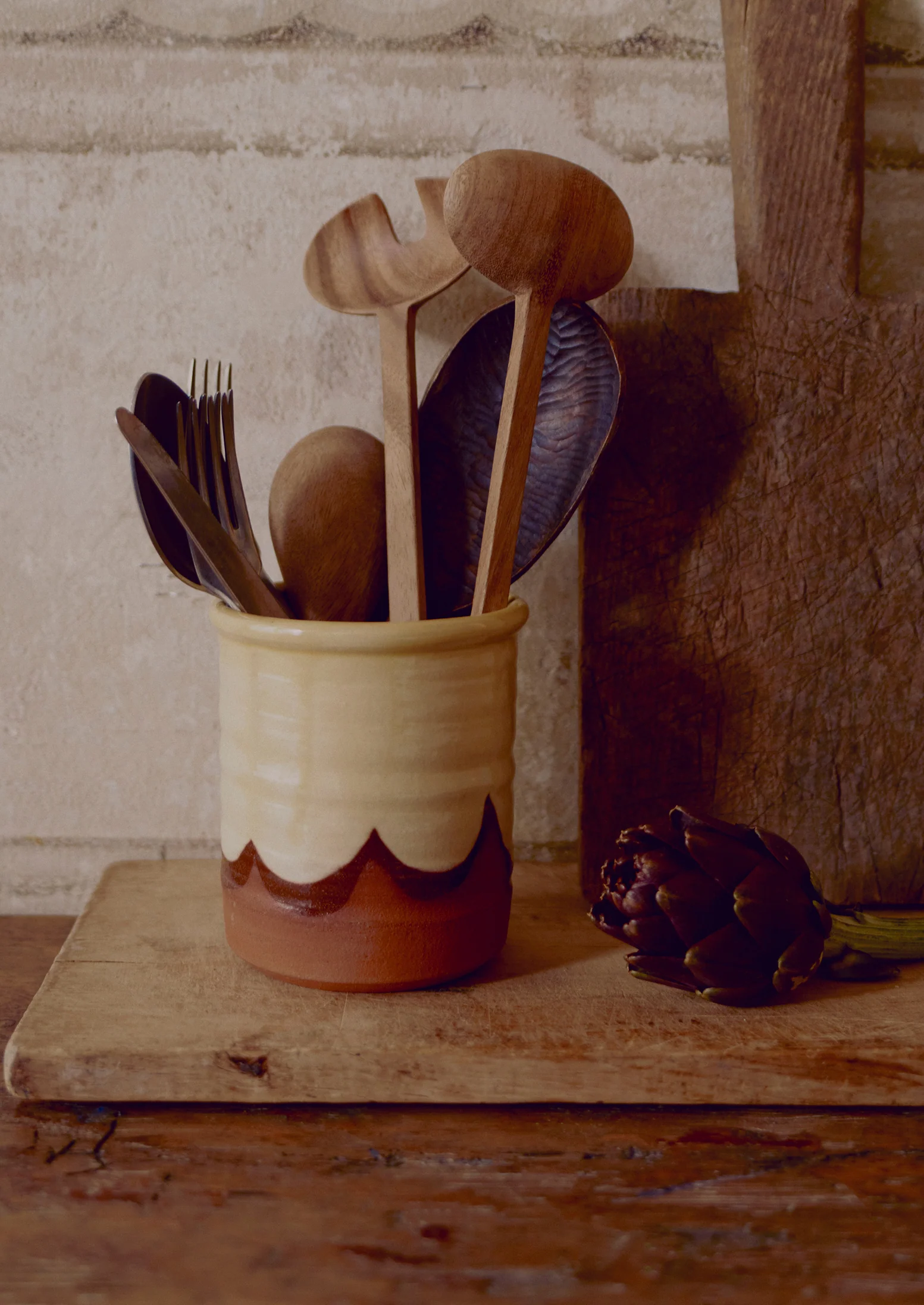 Rob Towler Utensil Holder | Cream/Terracotta - Image 2