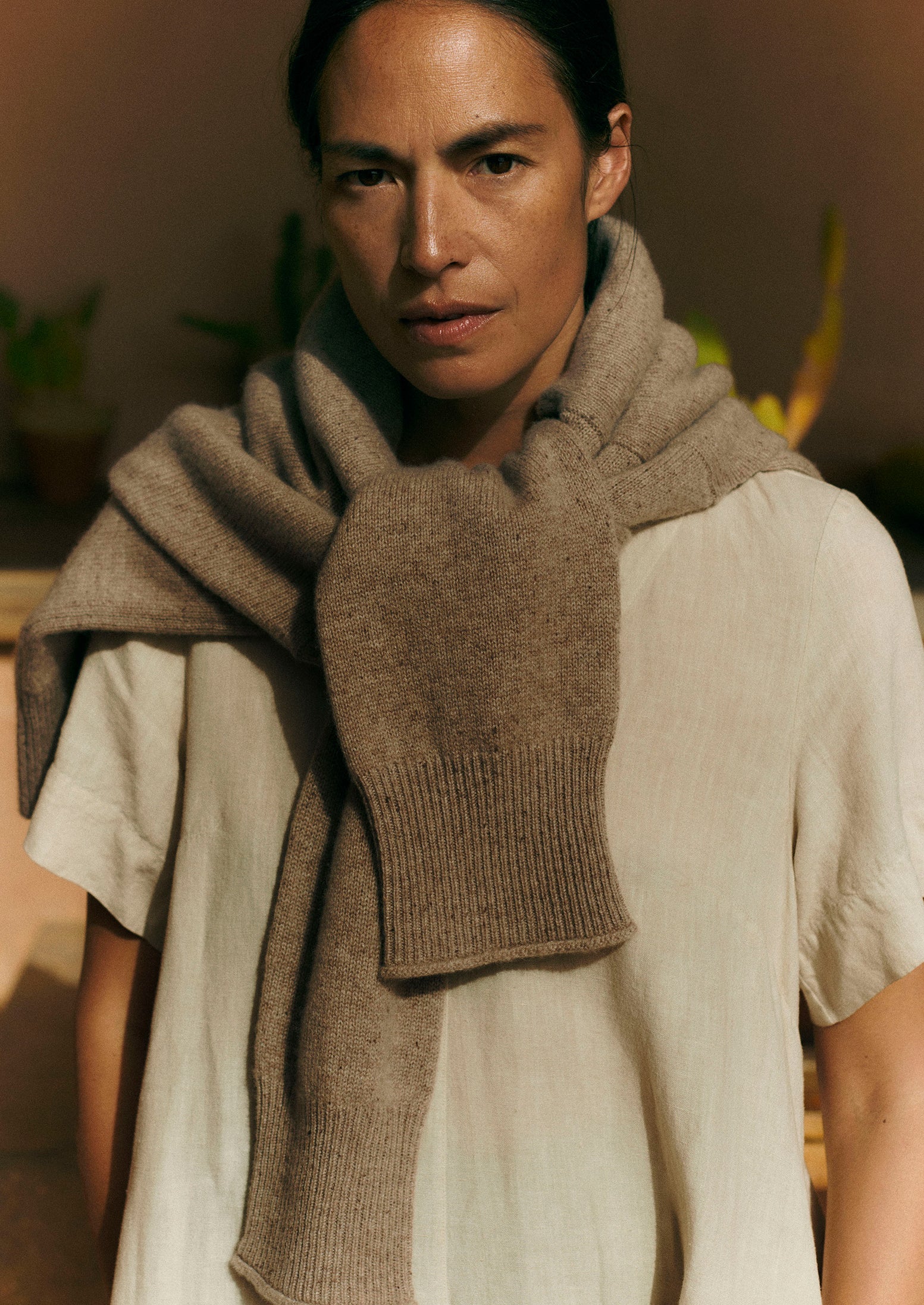 Roll Neck Wool Cashmere Sweater | Oatmeal - Image 2