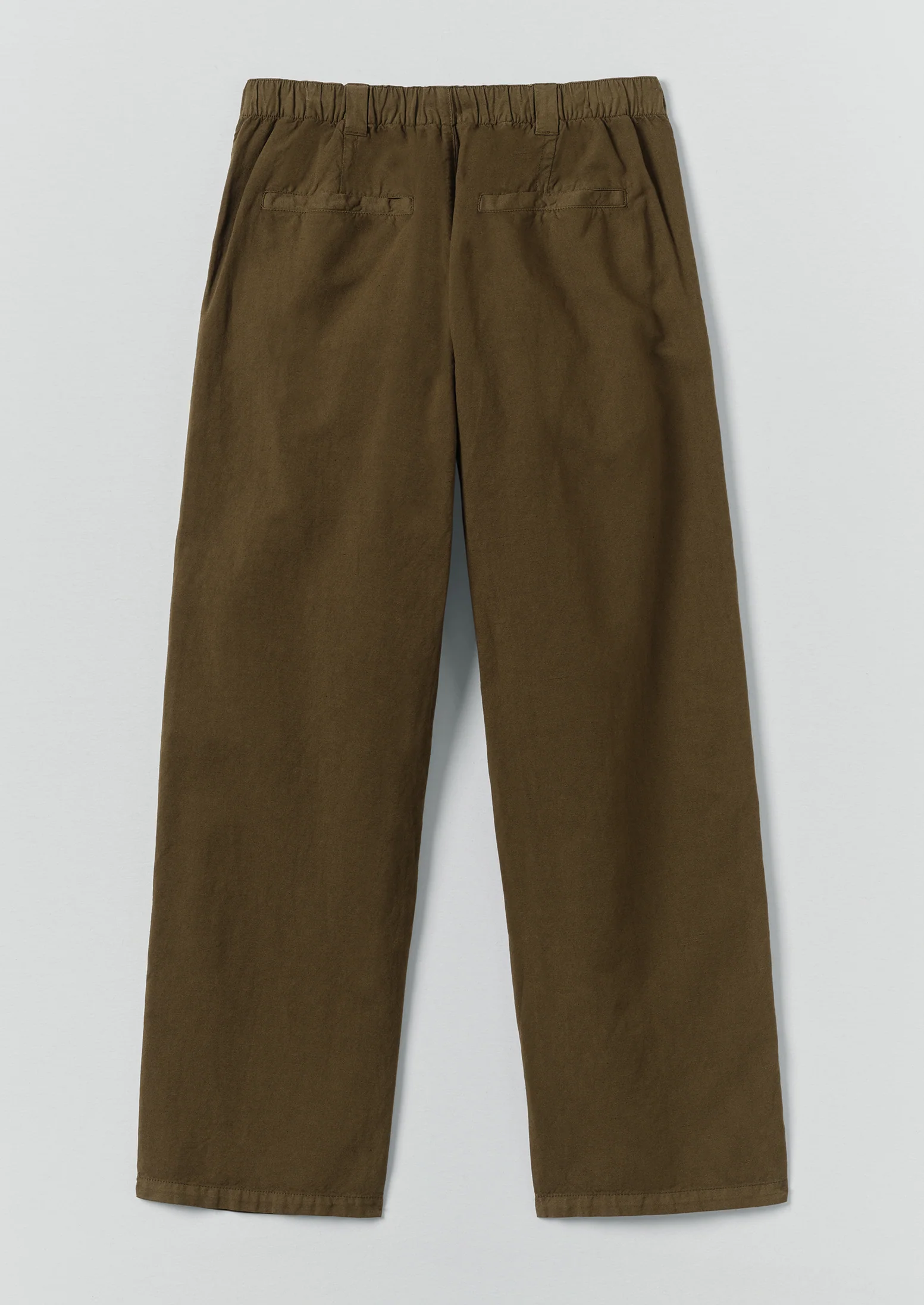 Rory Elasticated Cotton Linen Trousers | Bronze Green - Image 6