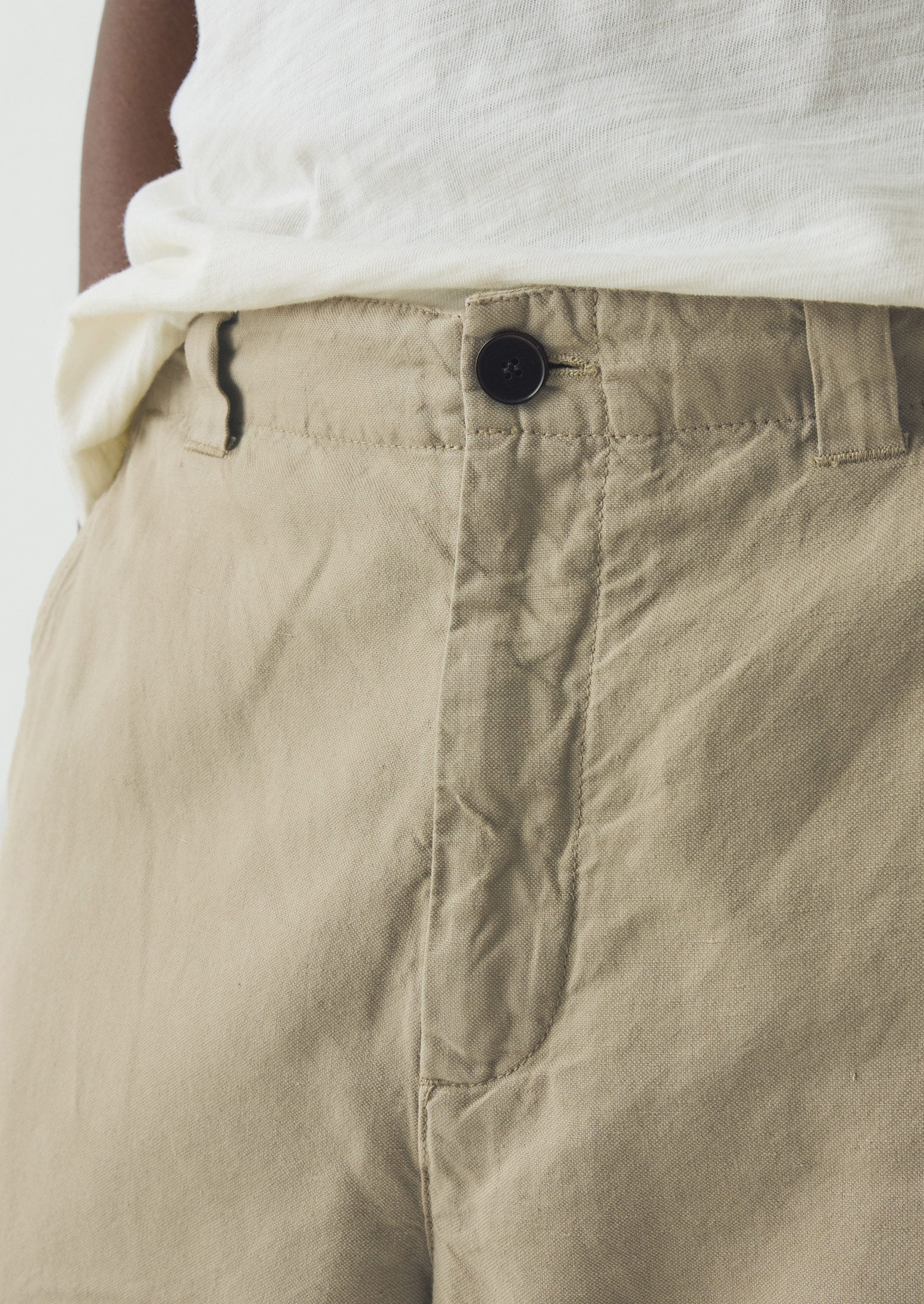 Rory Elasticated Cotton Linen Trousers | Salt - Image 4