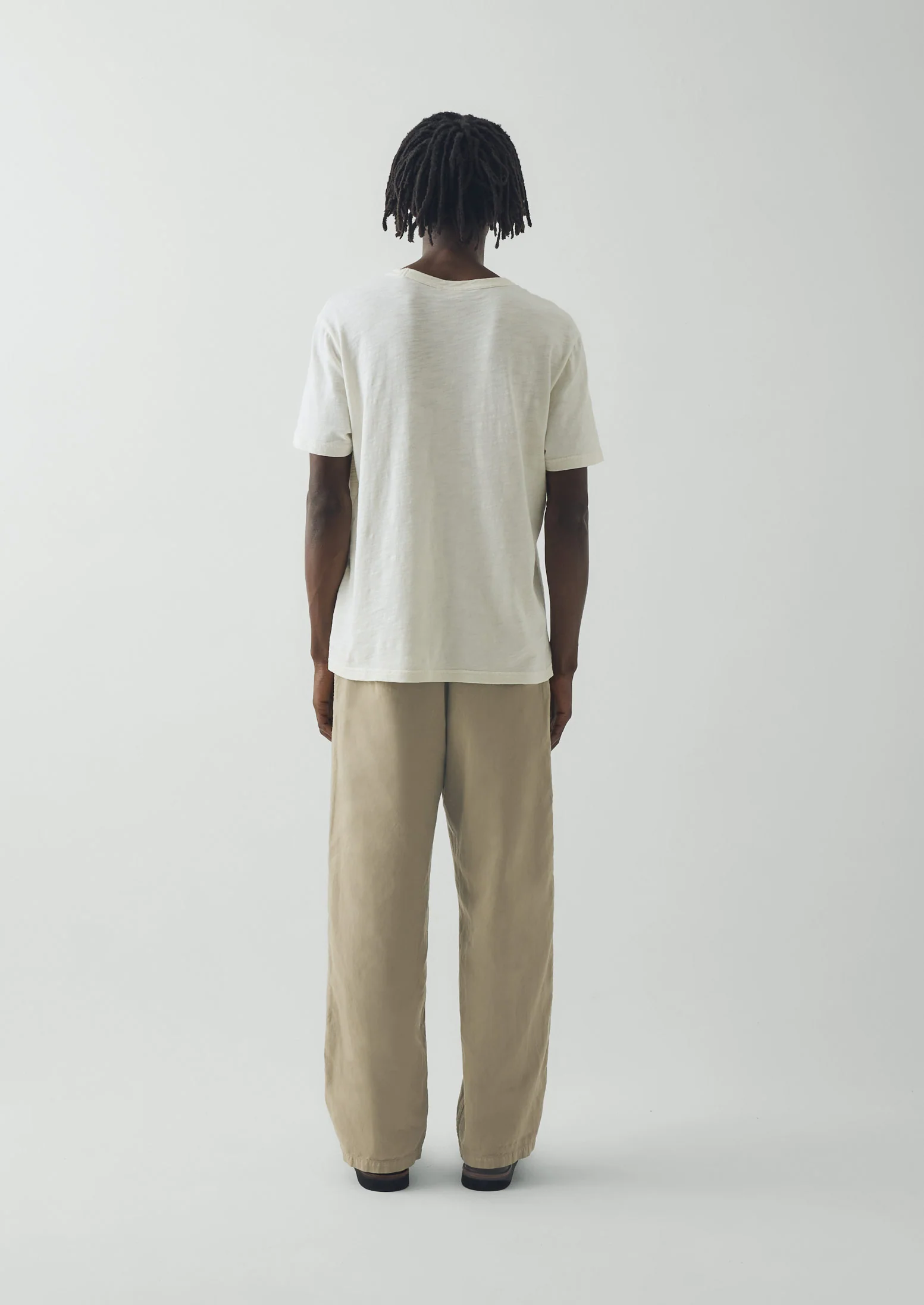 Rory Elasticated Cotton Linen Trousers | Salt - Image 5