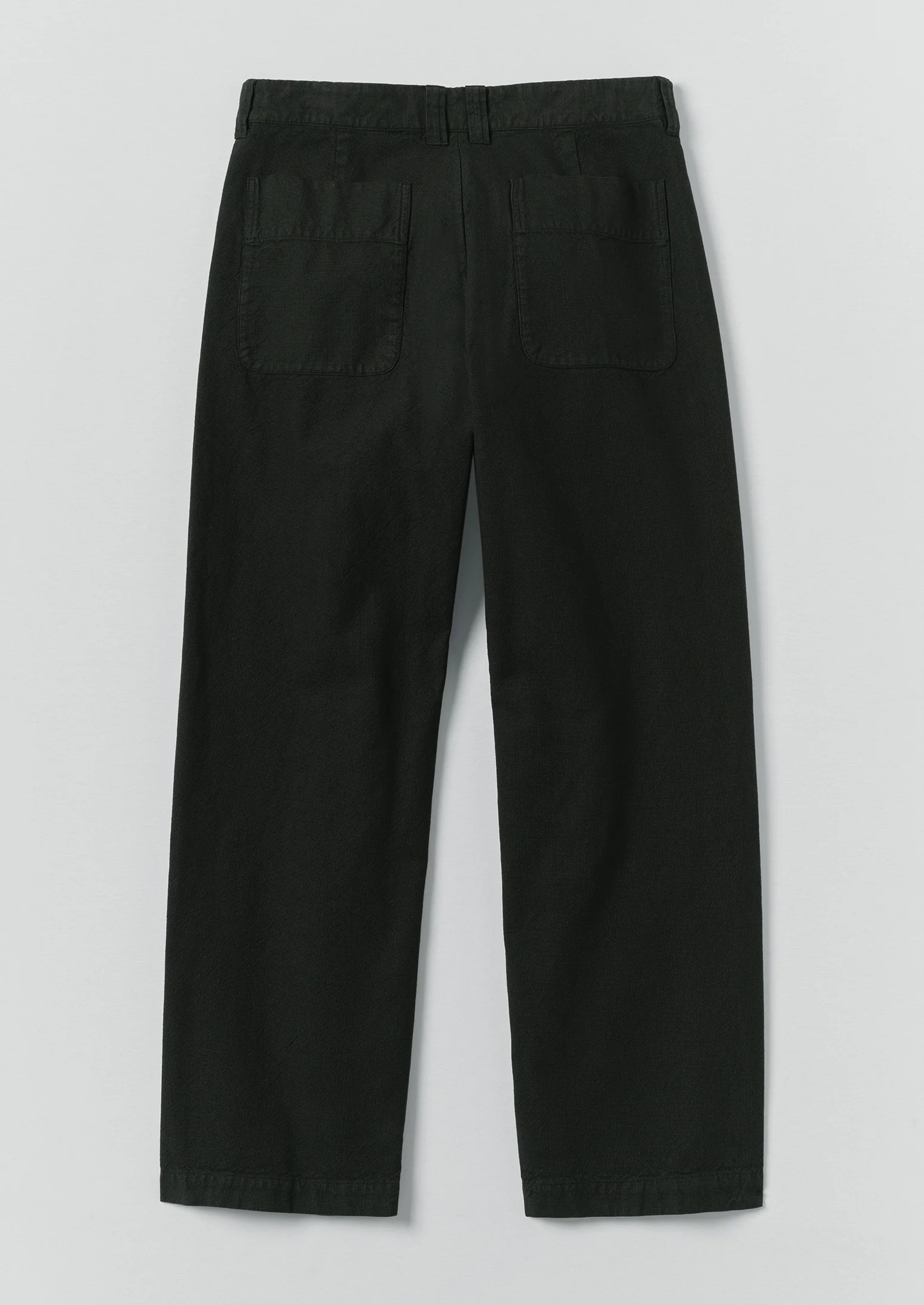 Rory Overdyed Micro Houndstooth Cotton Trousers | Oil Green - Image 5
