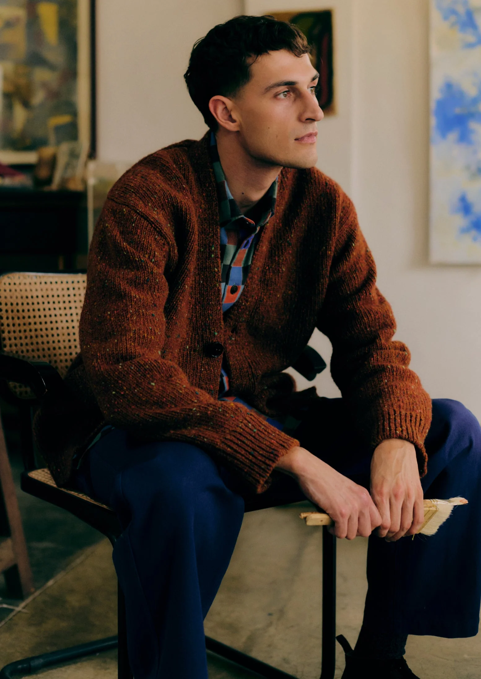 Rory Straight Leg Trousers | Maize Blue - Image 6