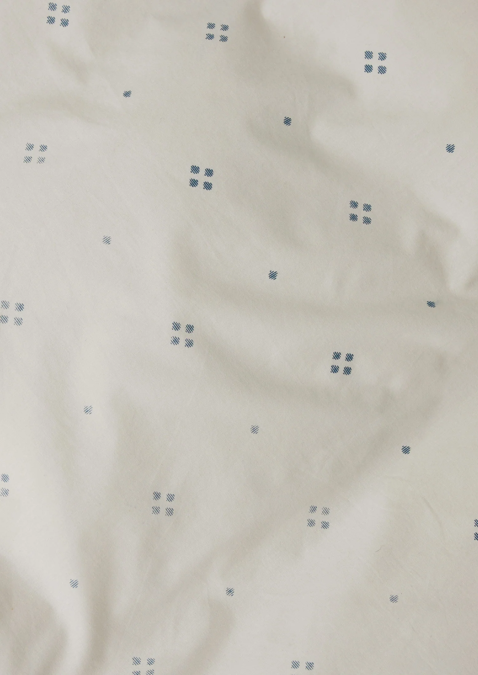 Rowan Print Cotton Poplin Duvet Cover | Ecru/Soft Blue - Image 5