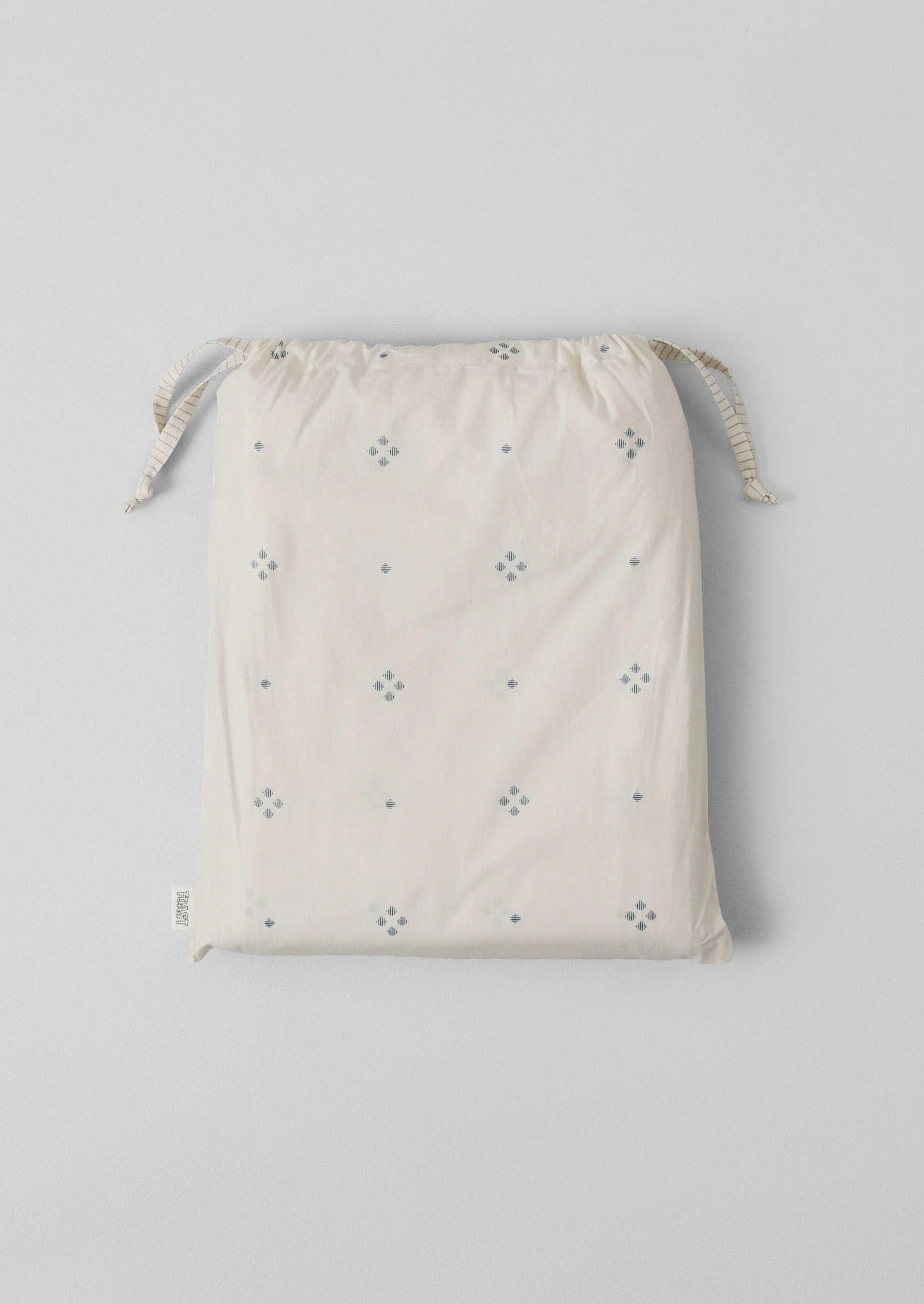 Rowan Print Cotton Poplin Duvet Cover | Ecru/Soft Blue - Image 7