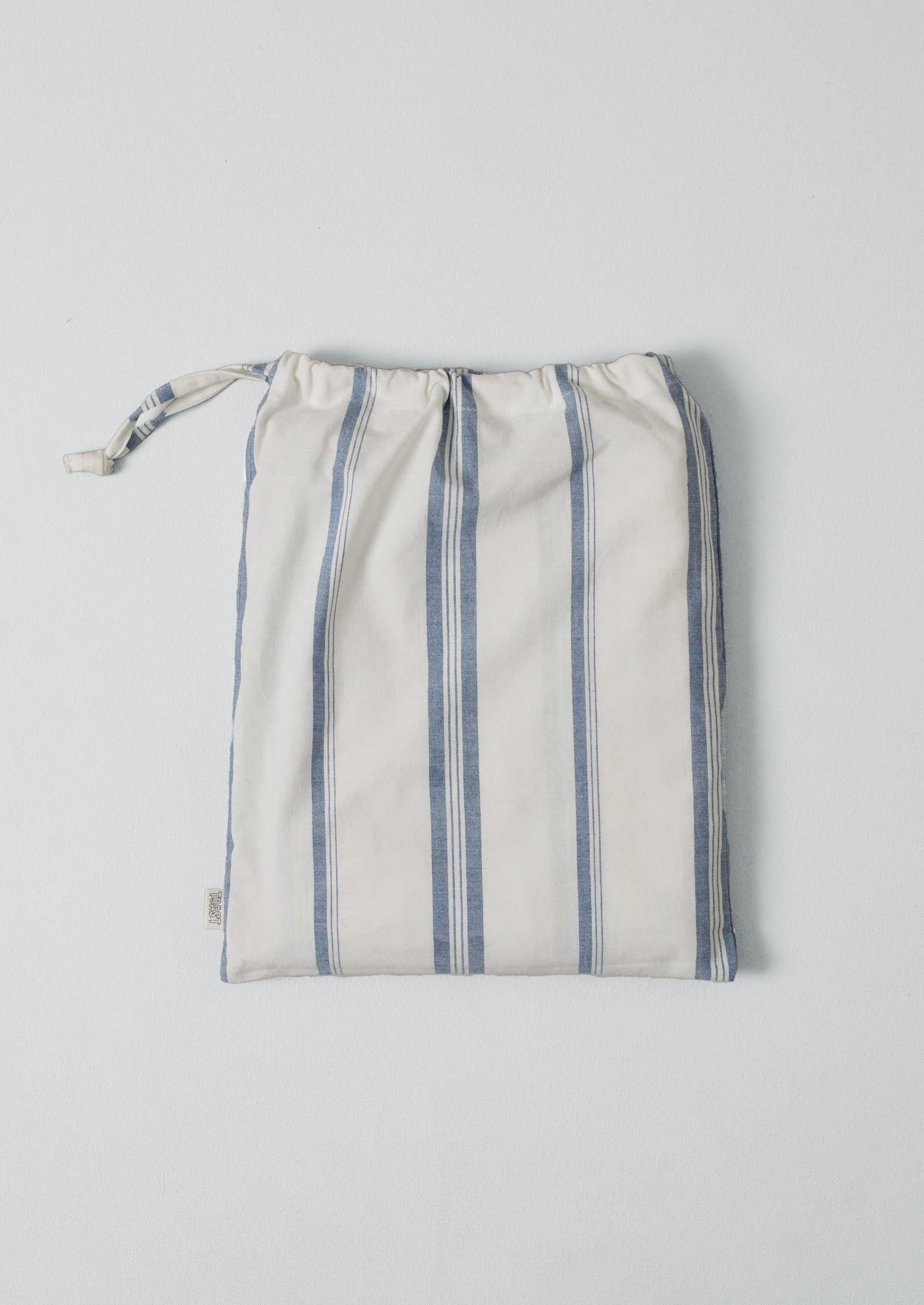 Sail Stripe Shower Curtain | Chalk/Aegean Blue - Image 4