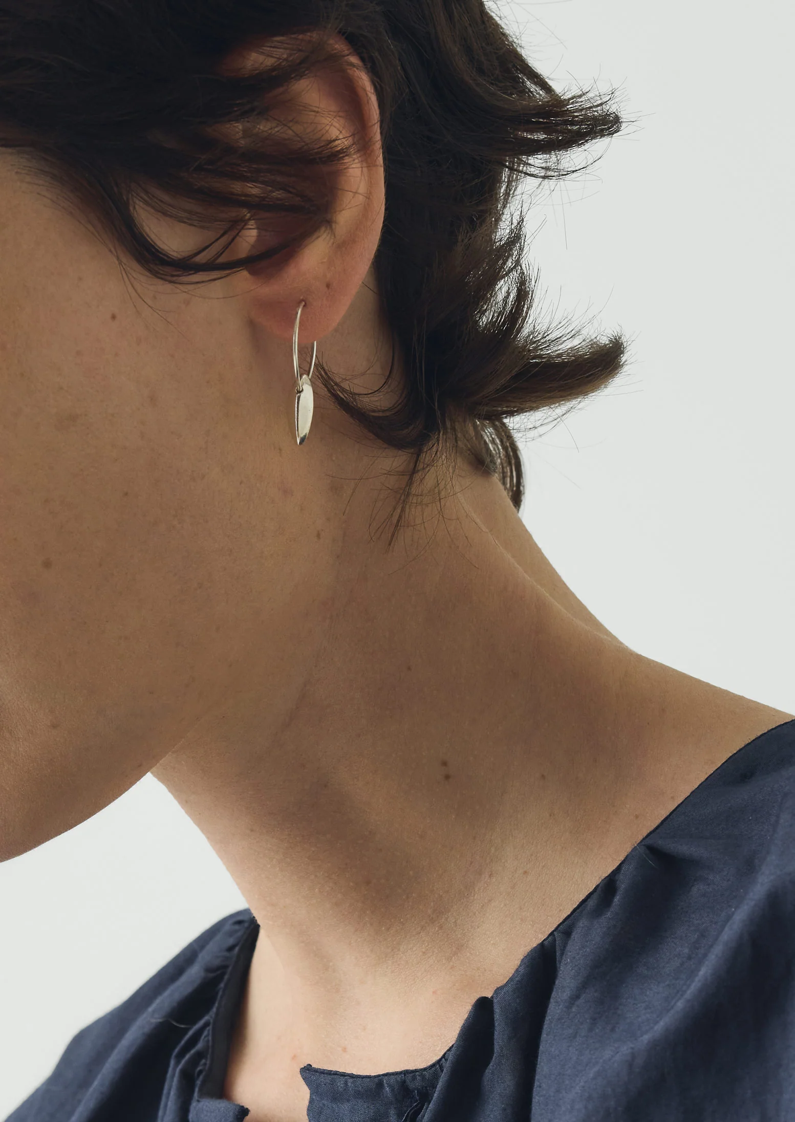 Sally Lacock Sculpted Seed Charm Hoops | Silver - Image 2
