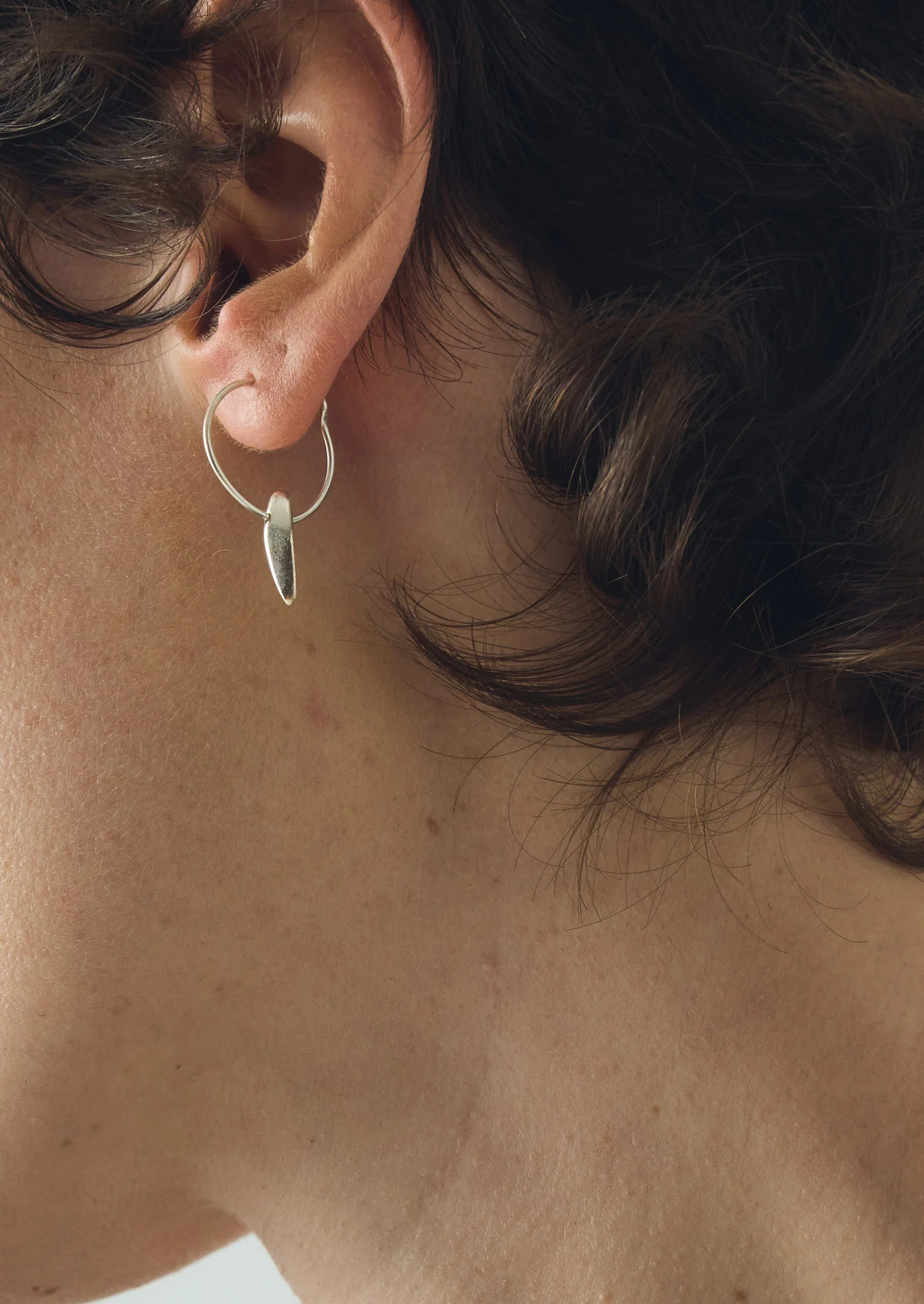 Sally Lacock Sculpted Seed Charm Hoops | Silver - Image 3