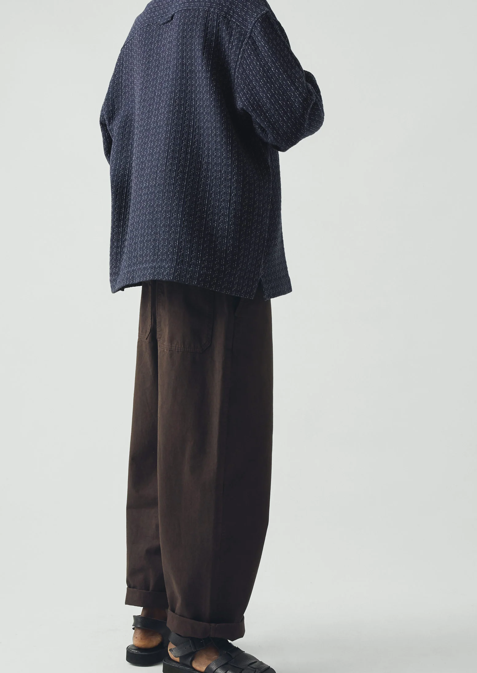 Scatter Stitch Cotton Shirt | Indigo - Image 4