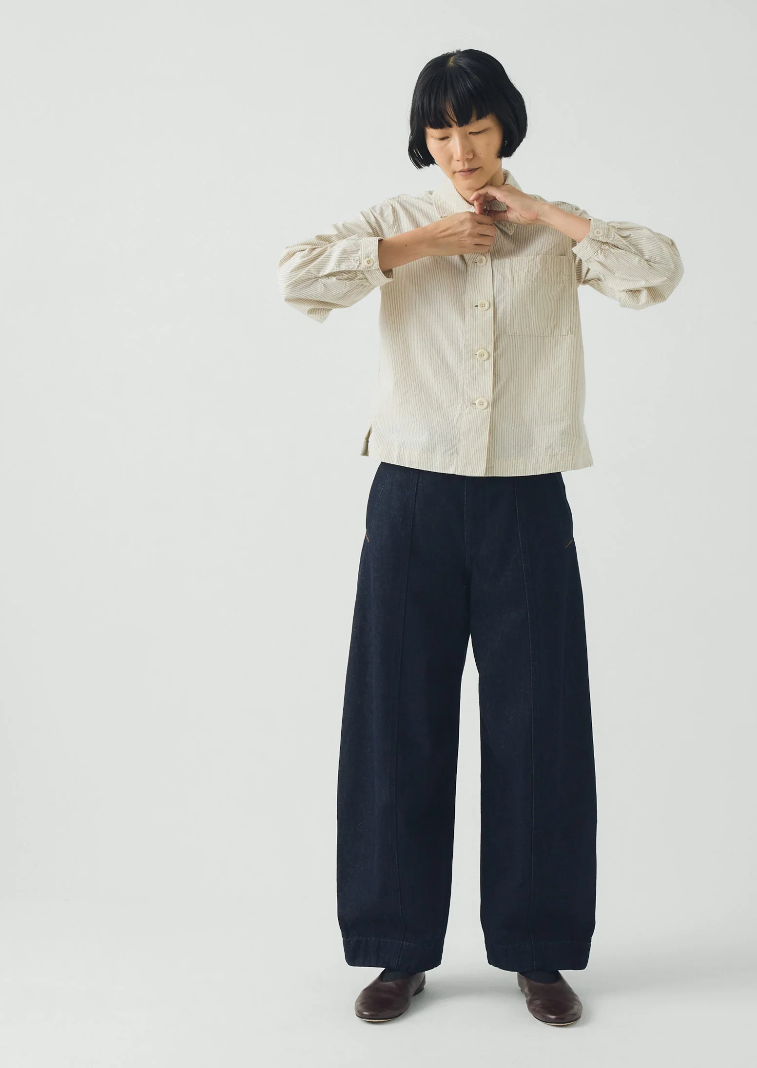 Sculpted Indigo Denim Trousers | Indigo - Image 3