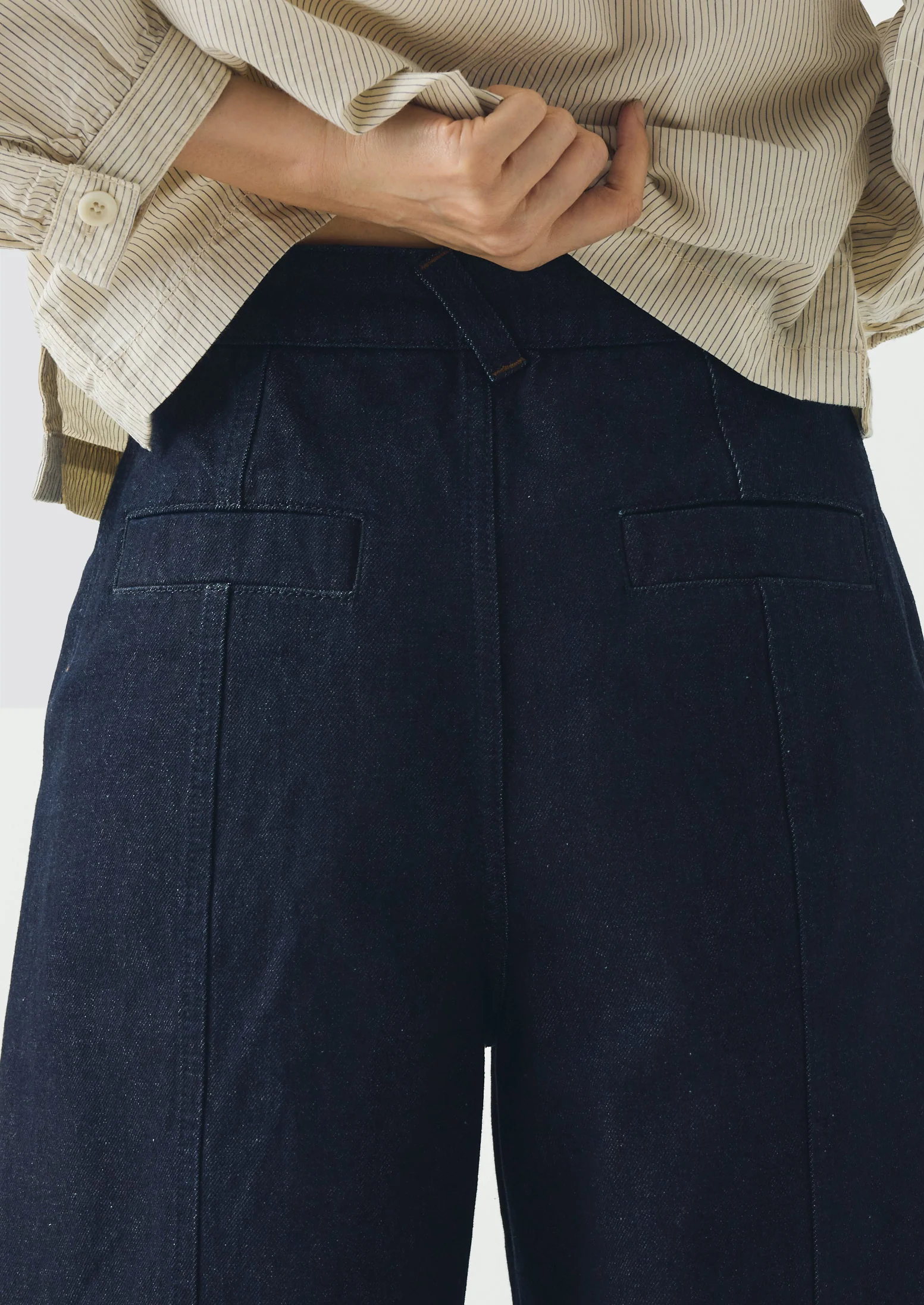 Sculpted Indigo Denim Trousers | Indigo - Image 5